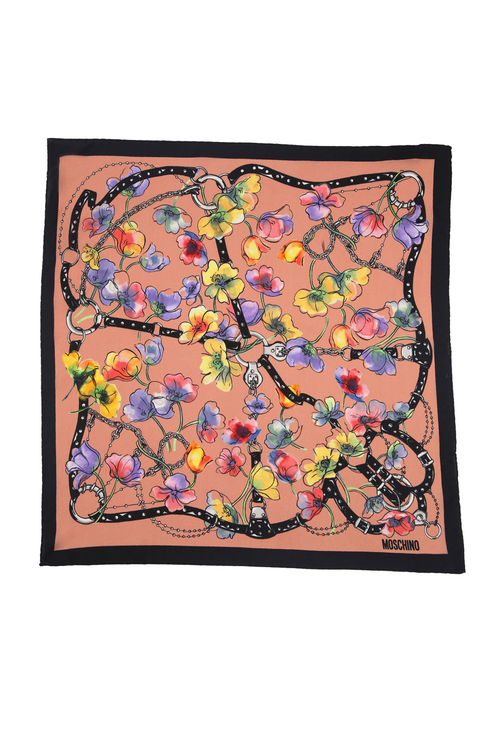 Moschino Floral Silk Neck Scarf