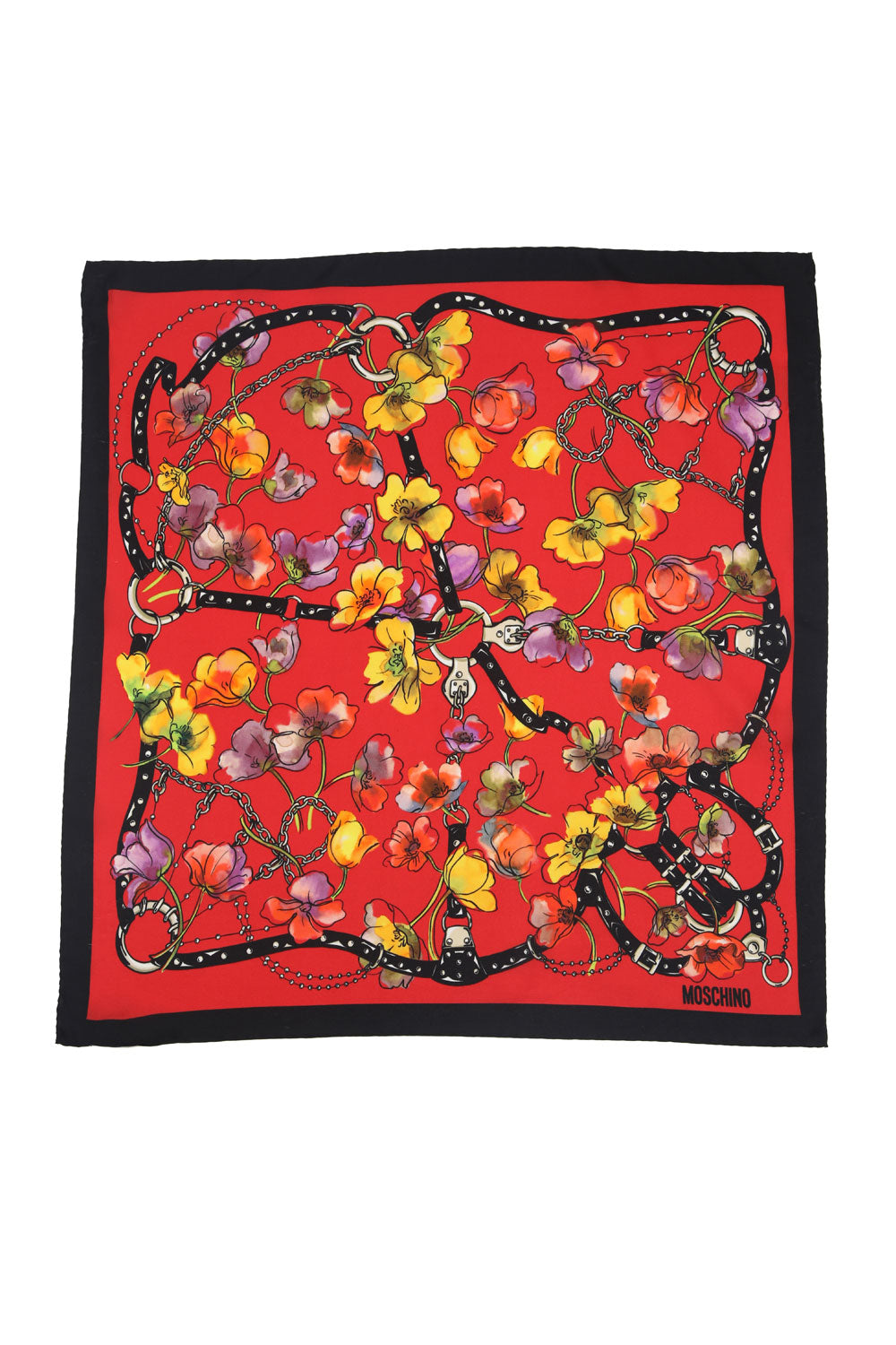 Moschino Floral Silk Neck Scarf