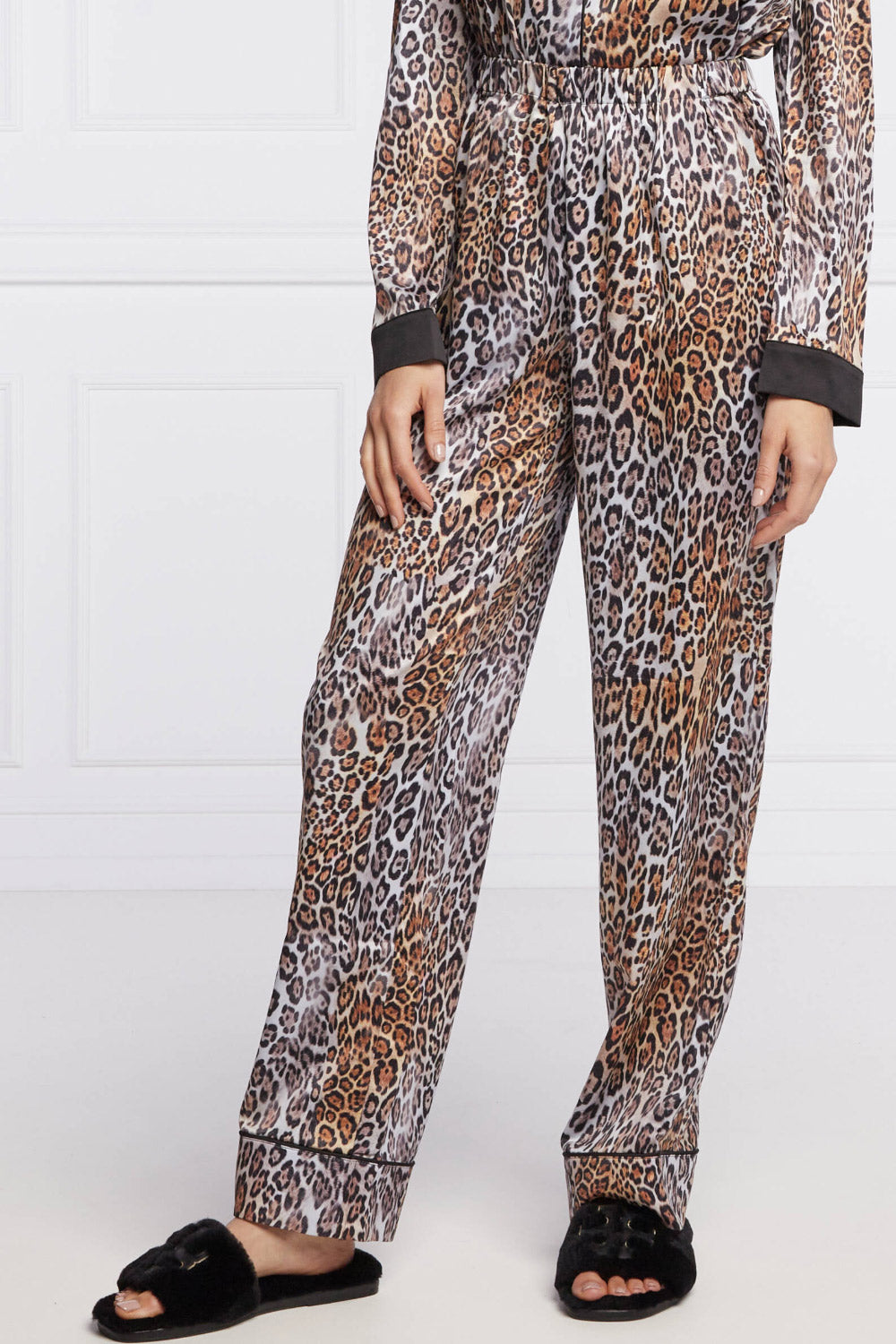 Guess Leopard Satin Pajama Set
