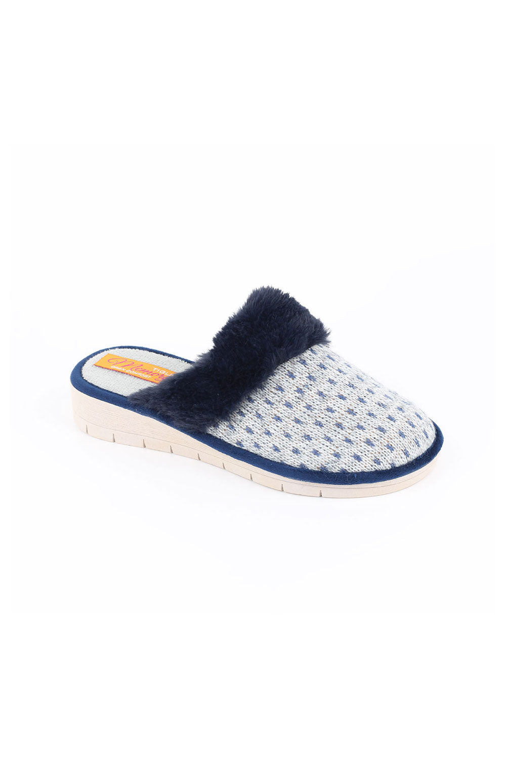 GIOIA WOOL AND FAUX FUR SLIPPER