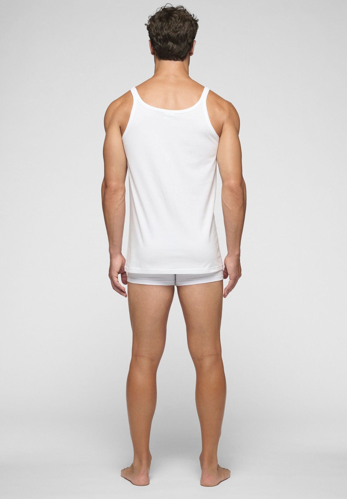 CAGI Narrow Shoulder Tank Top 1110, Natural Comfort Cotton, White
