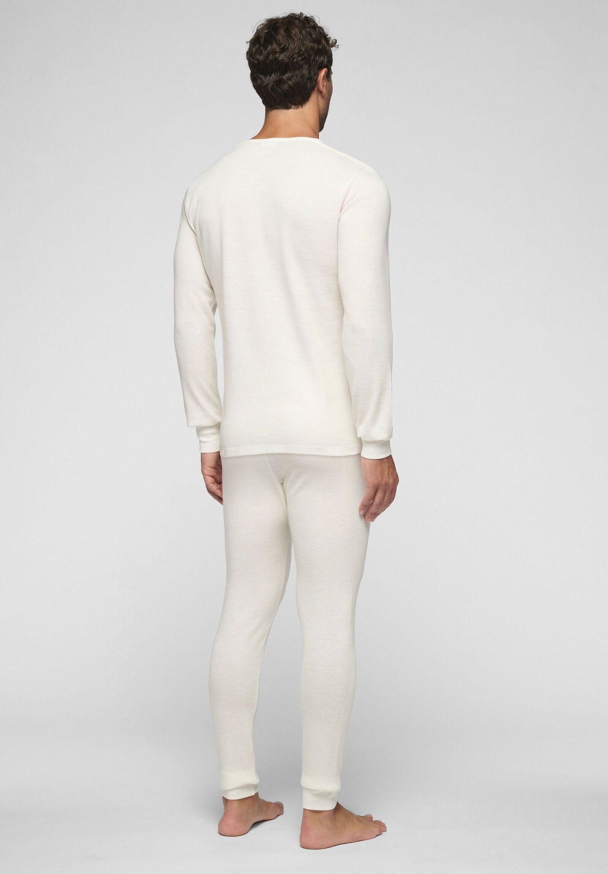 CAGI Long Sleeve Crew Neck Top 5331, Wool & Cotton Tandem, White