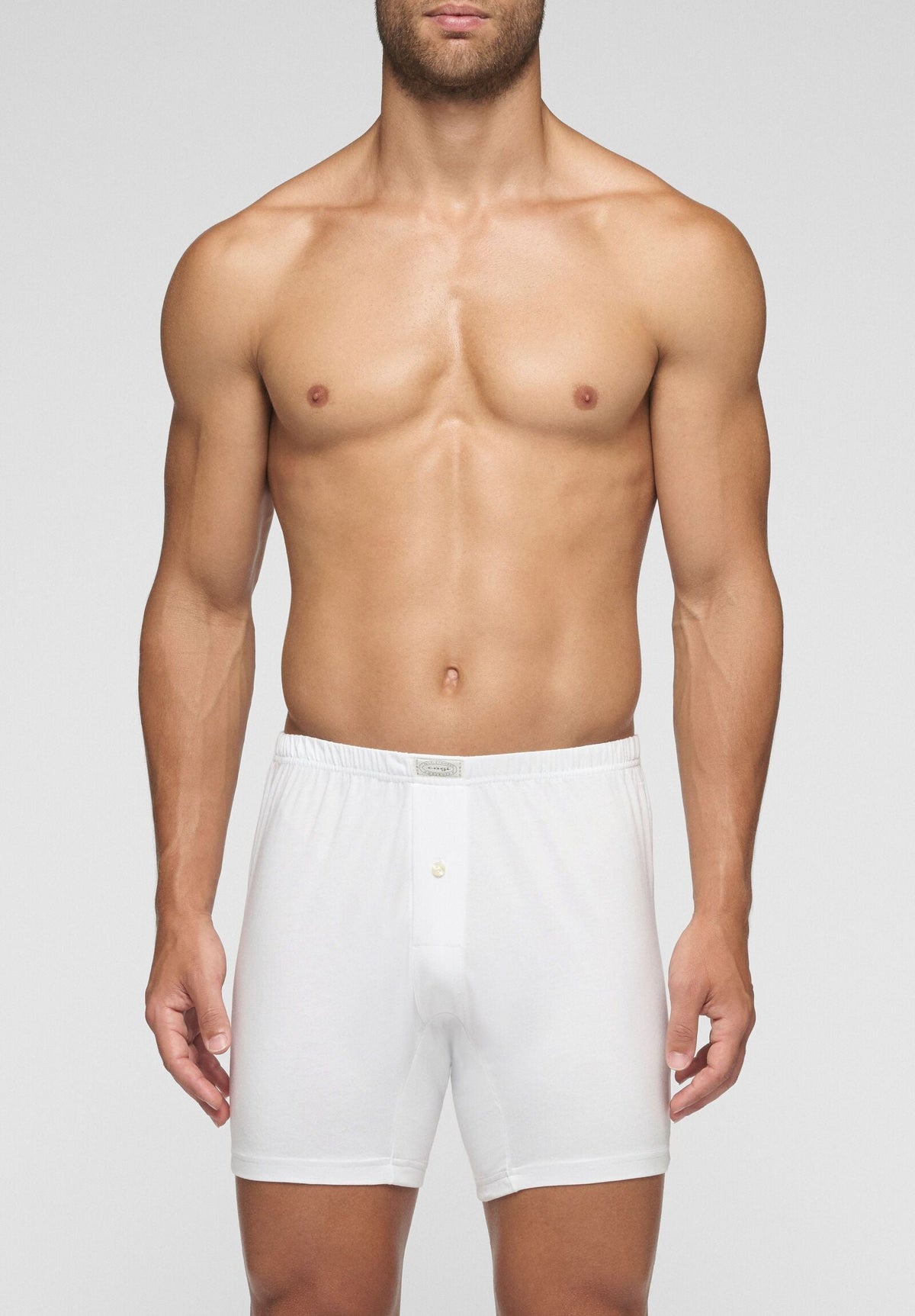 CAGI Boxer Short 5289 with Opening, Cotton, White