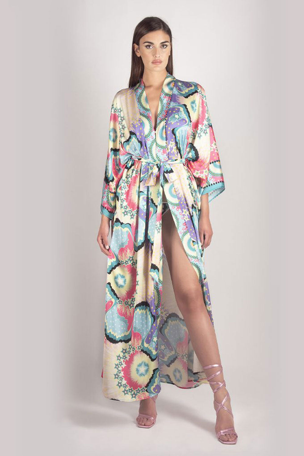 LONG CIRCUS PRINT KIMONO