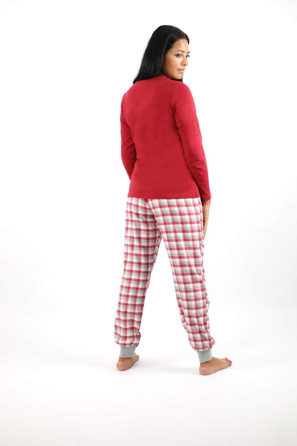 Stylish Red Cotton Pajama Set