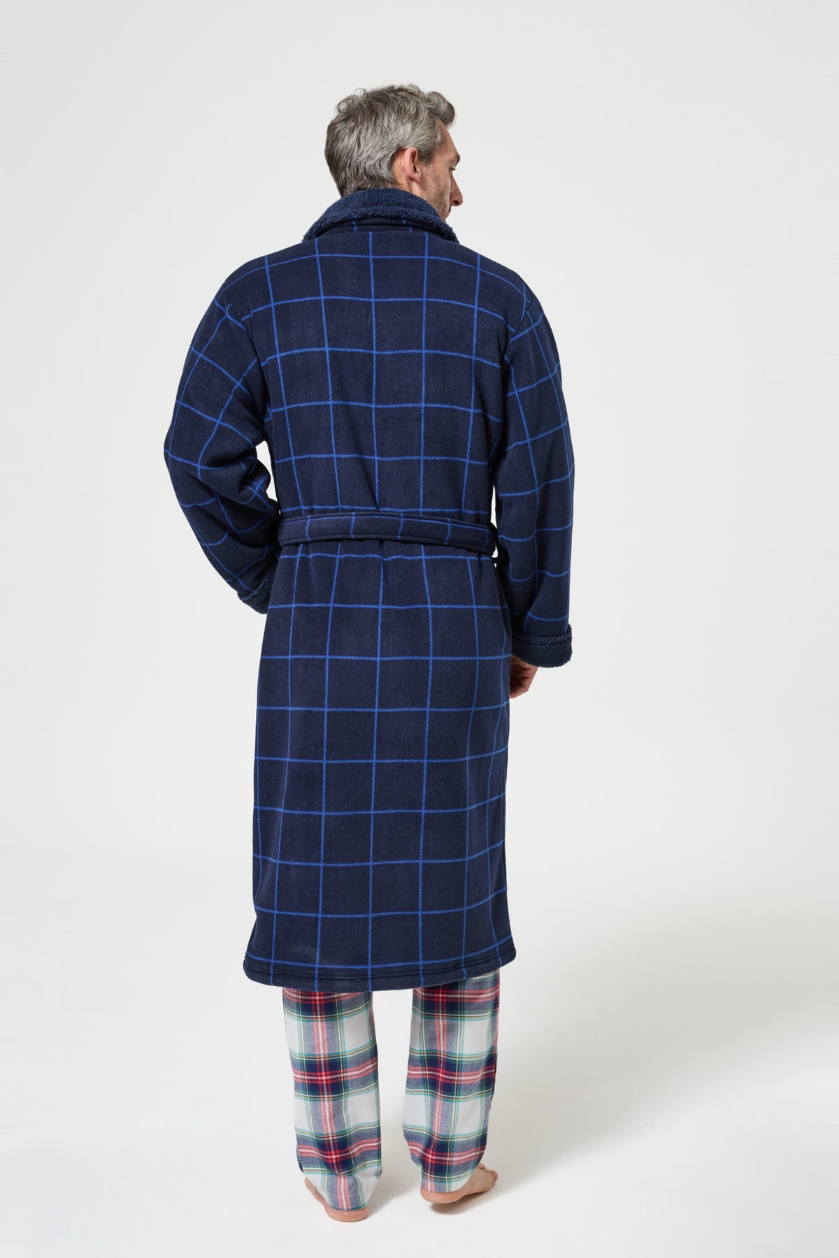 Men's Windsor Check Fleece Robe