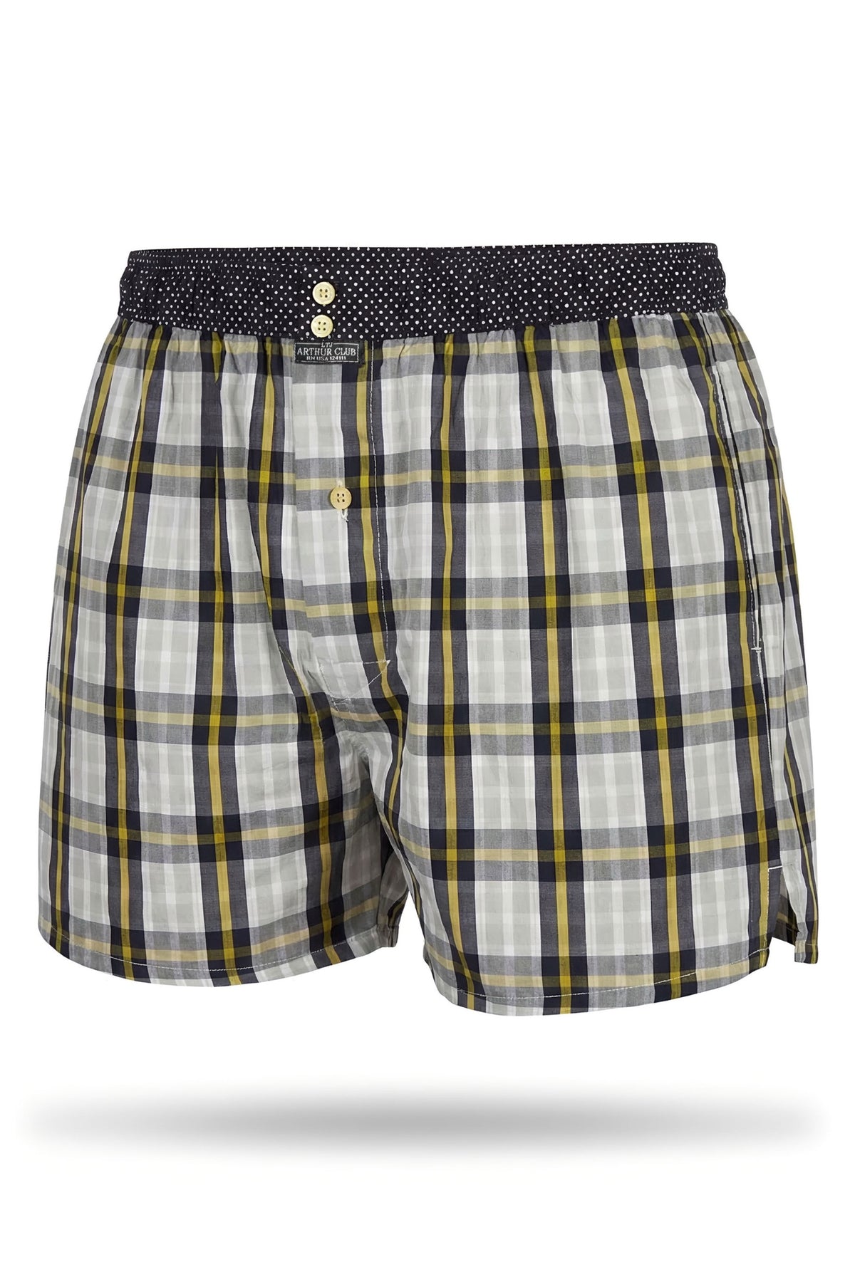 Olive and Yellow Check Cotton Boxer