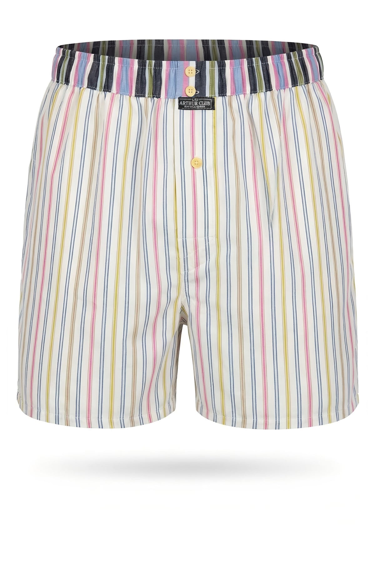 White Pastel Stripe Cotton Boxer