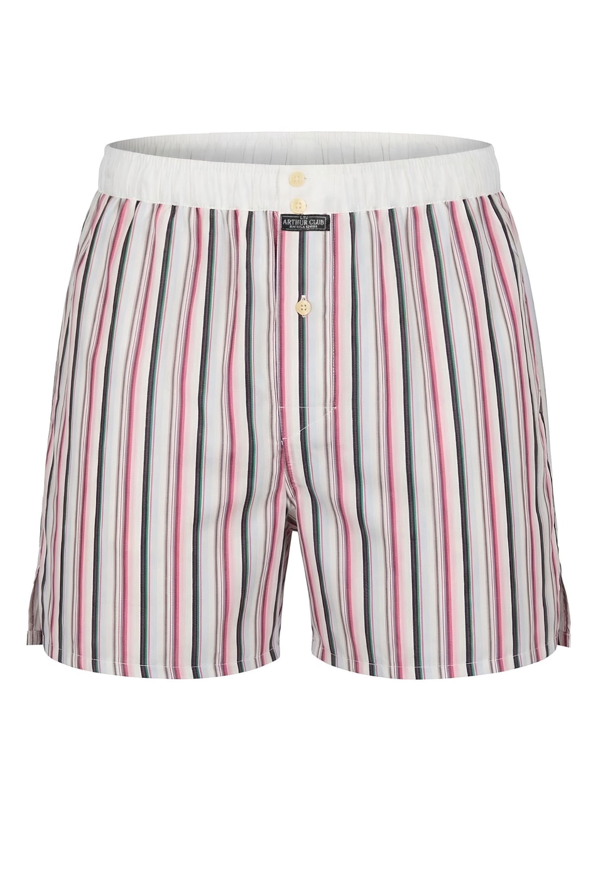 White and Burgundy Stripe Cotton Boxer