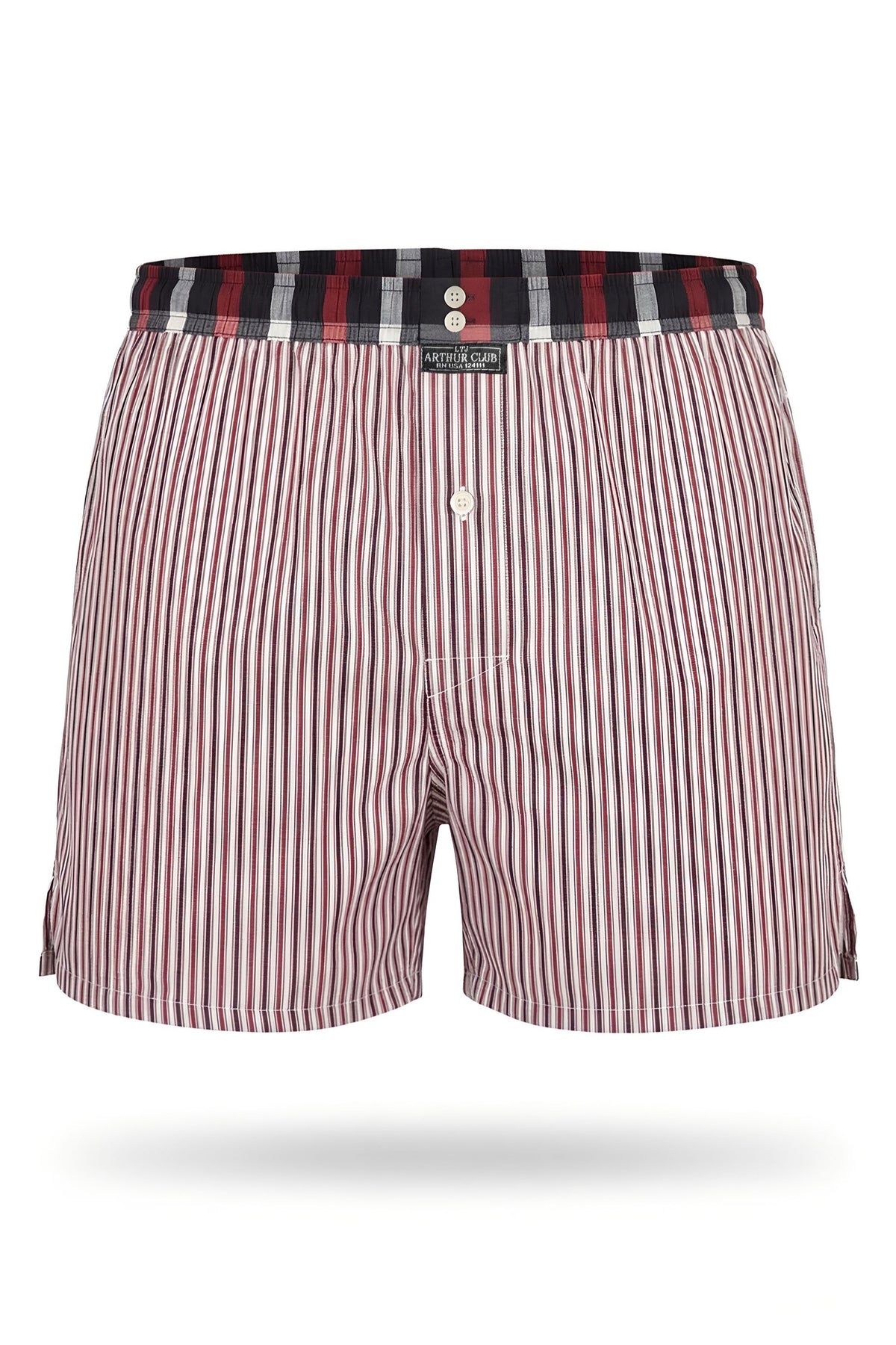 Burgundy Pinstripe Cotton Boxer