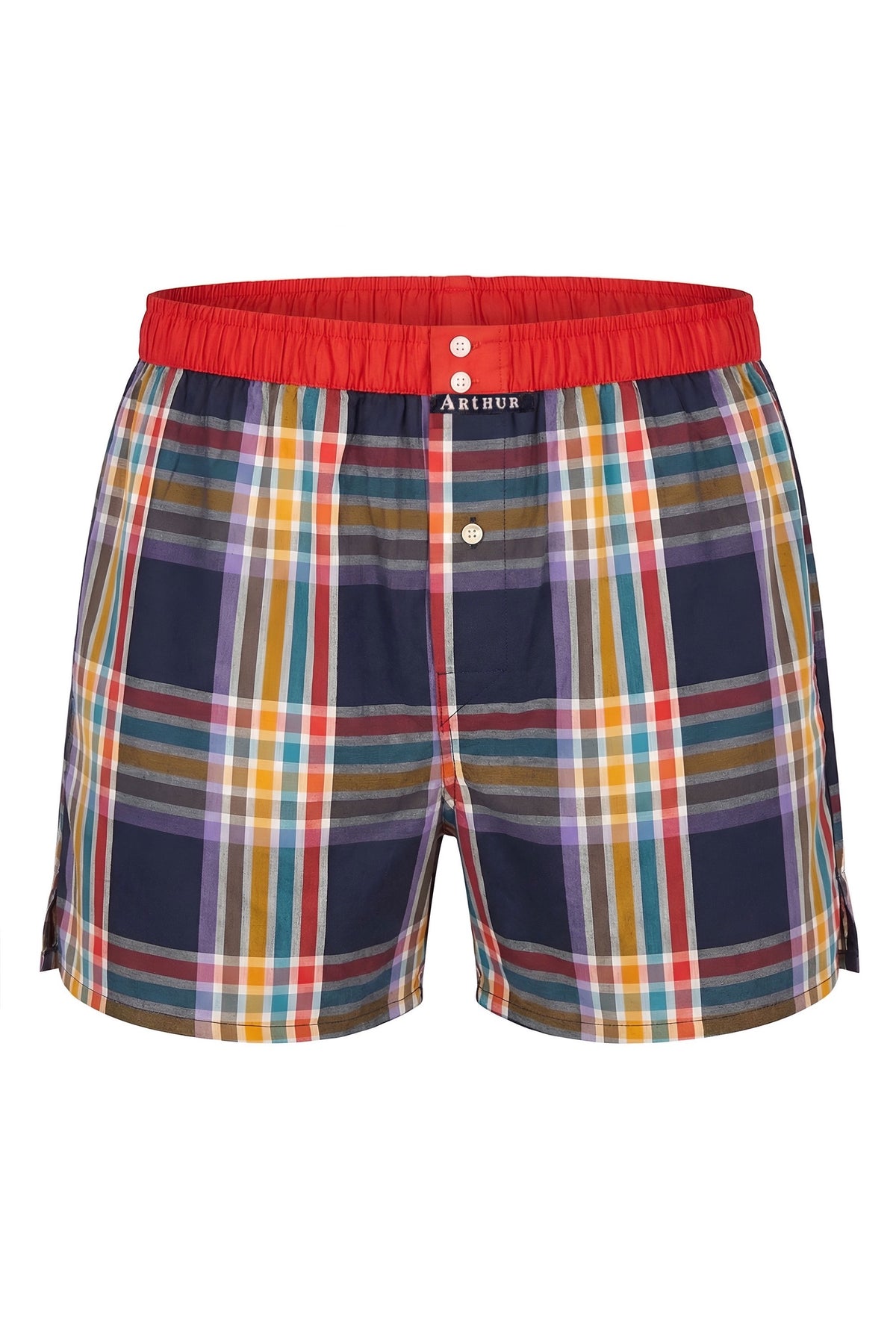 Navy Madras Check Cotton Boxer