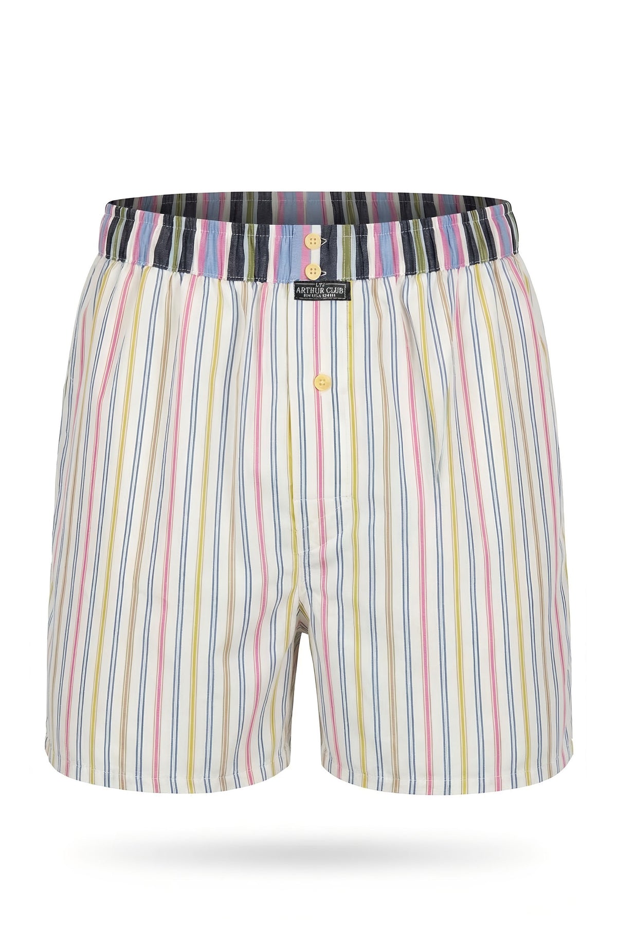 Light Gray White Pastel Stripe Cotton Boxer