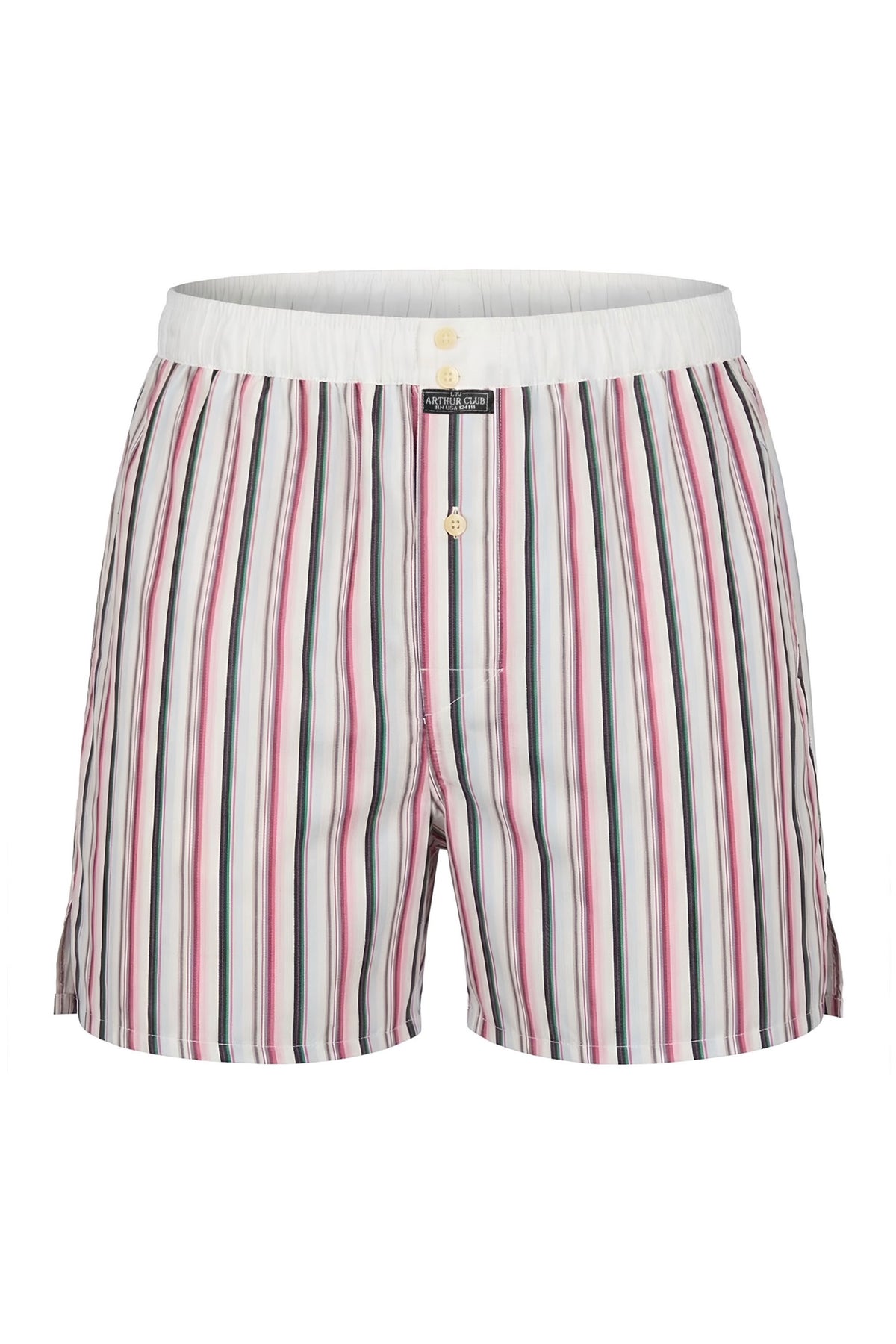 White Smoke White and Burgundy Stripe Cotton Boxer