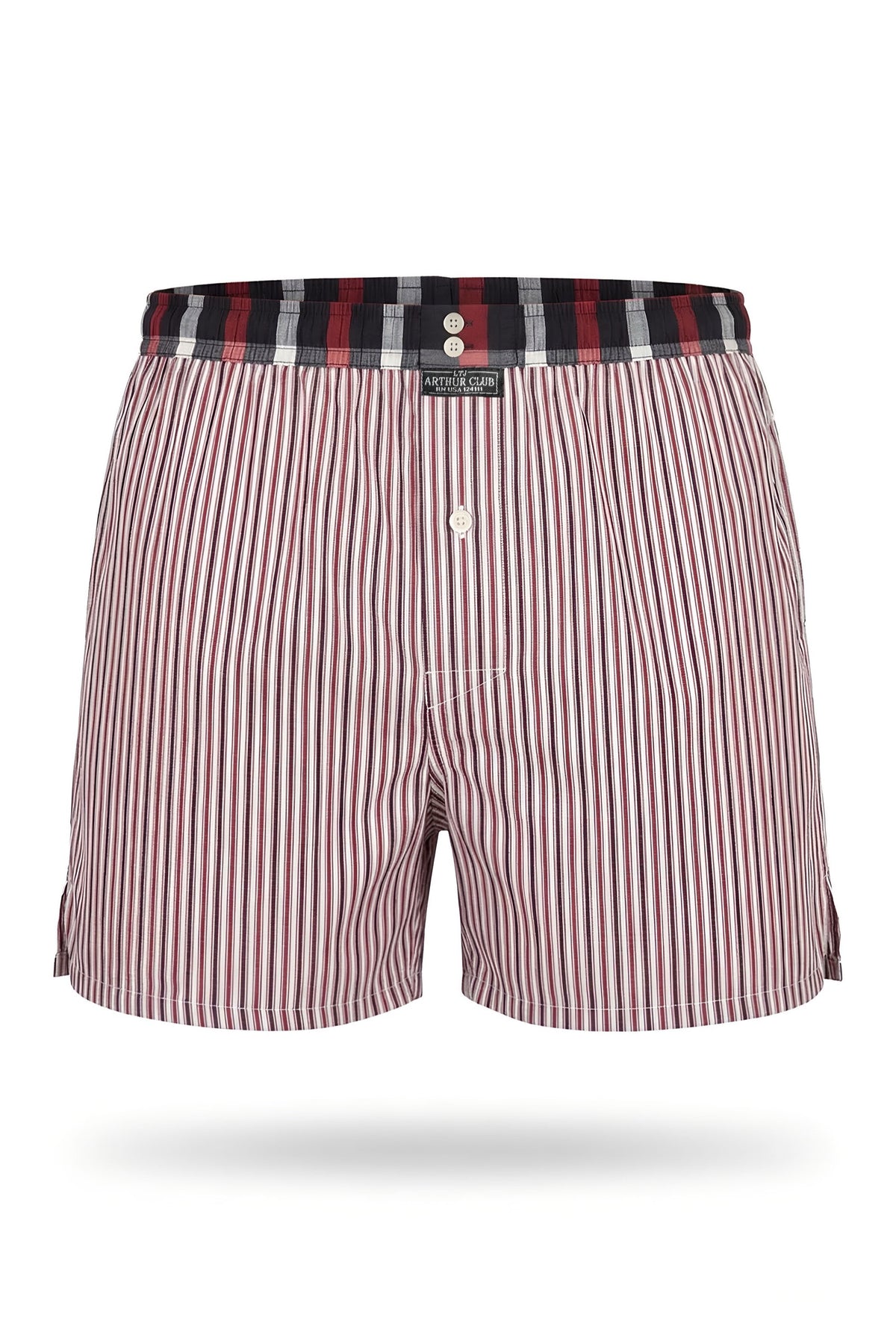 Rosy Brown Burgundy Pinstripe Cotton Boxer