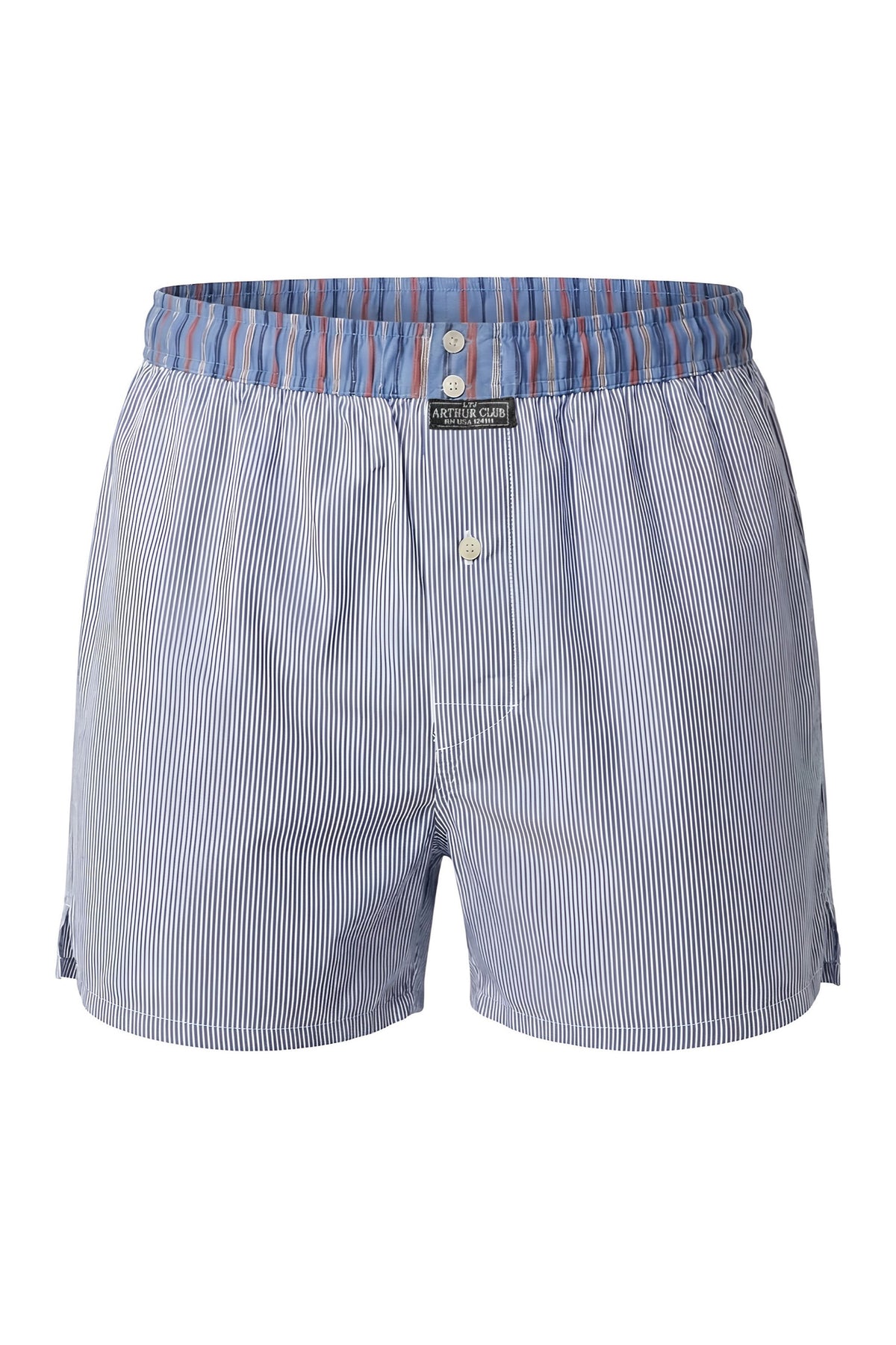 Dark Gray Blue Pinstripe Cotton Boxer