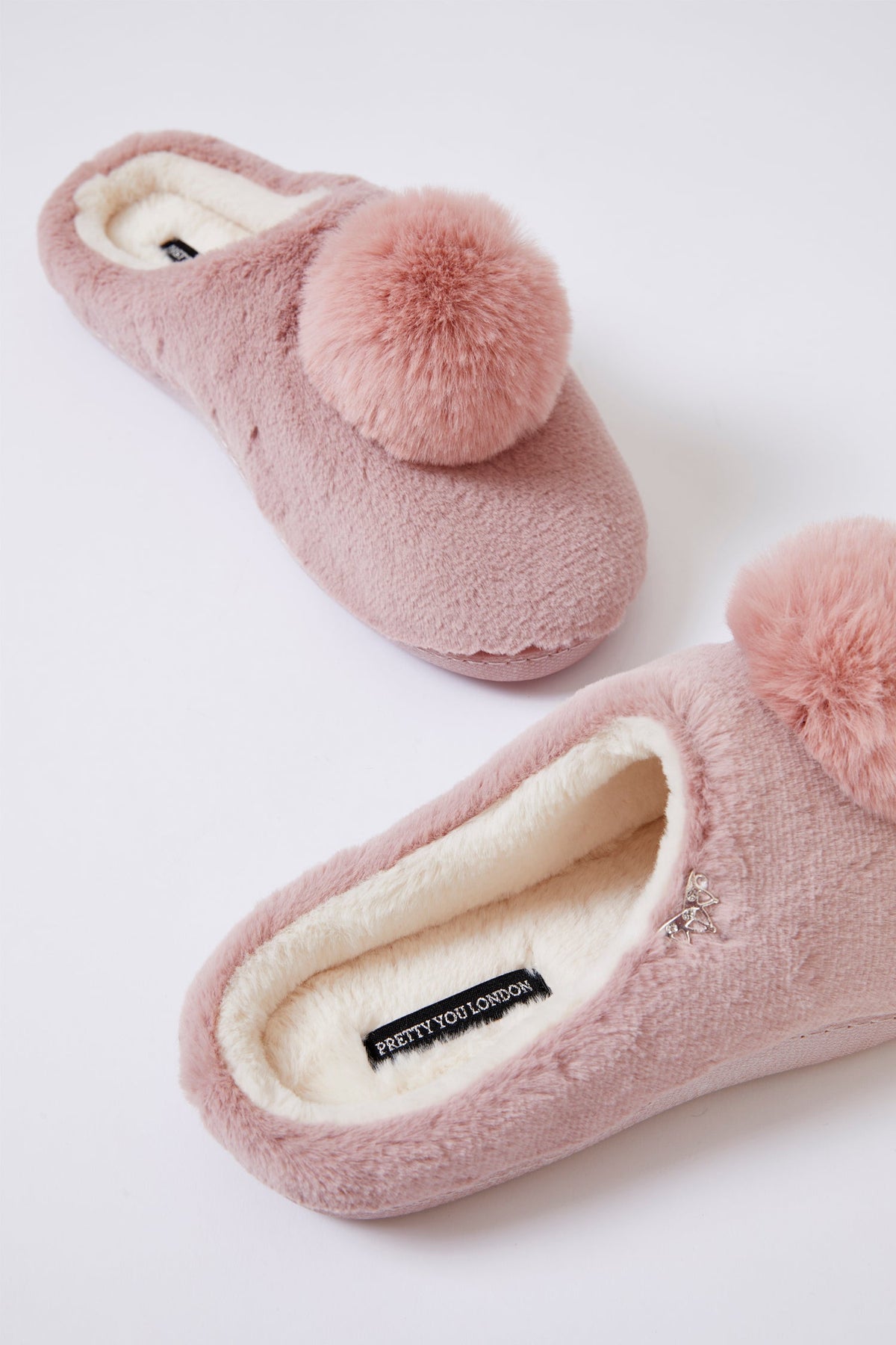 Clara Faux Fur Mule Slippers Rose