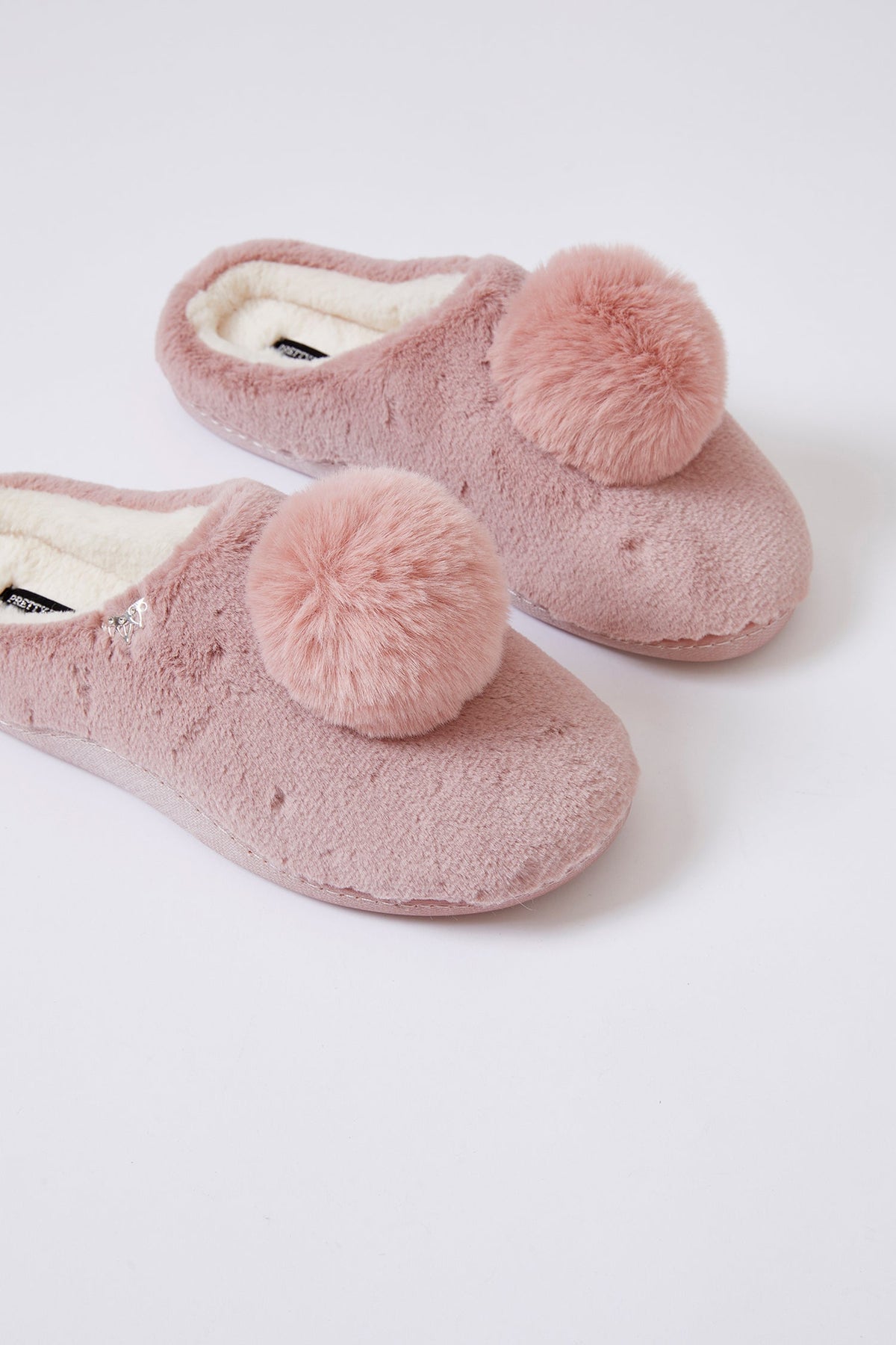 Clara Faux Fur Mule Slippers Rose