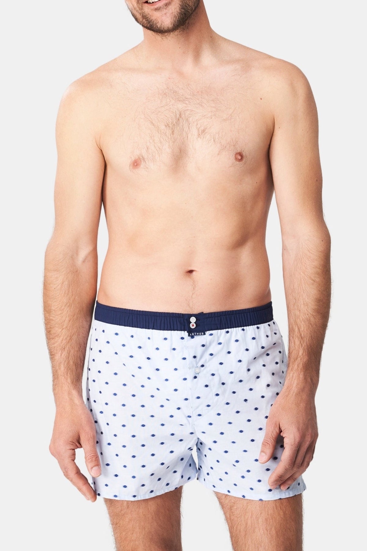 Peach Puff Sky Blue Print Cotton Boxer, Limited Edition