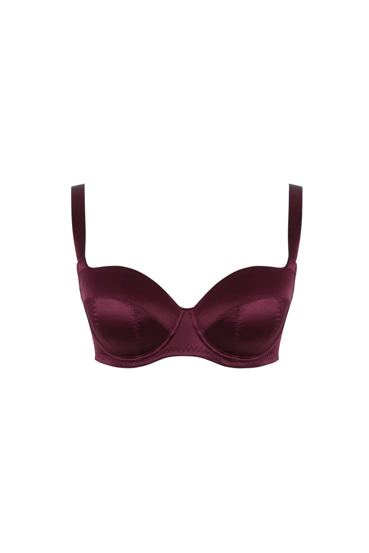 White Smoke Grace Balcony Bra, Bordeaux