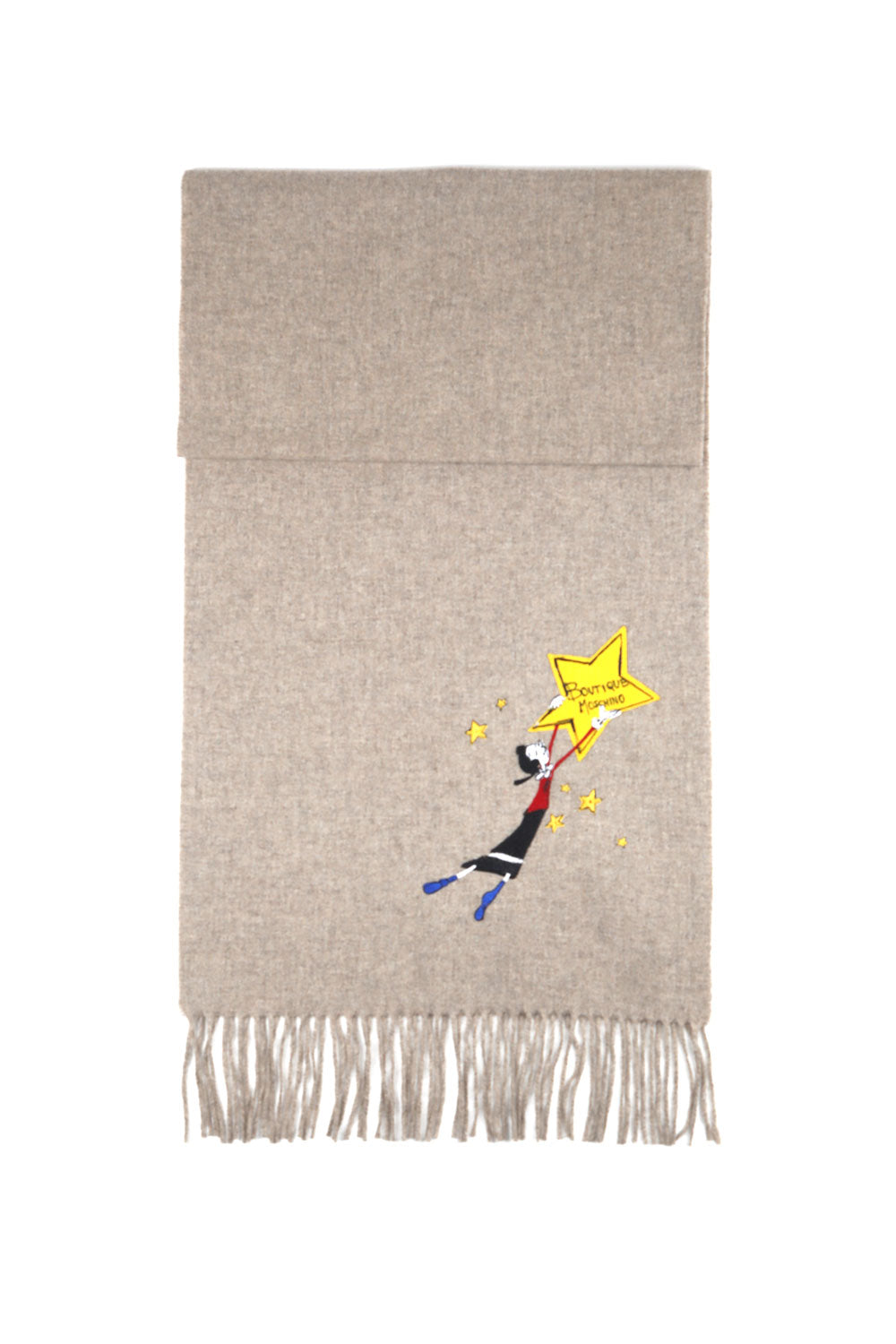 Boutique Moschino Wool Scarf with Fringes