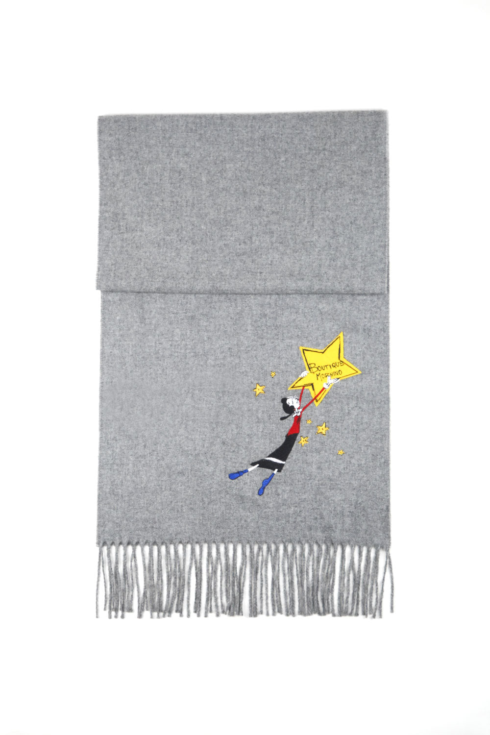 Boutique Moschino Wool Scarf with Fringes