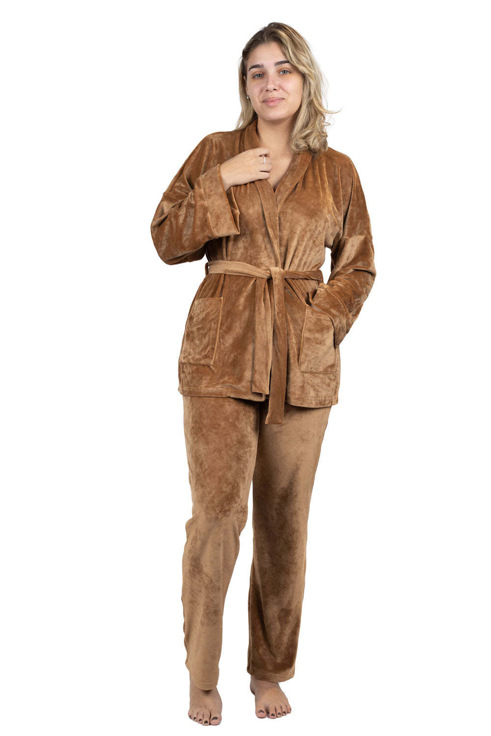 Luxurious Camel Velour Lounge Set