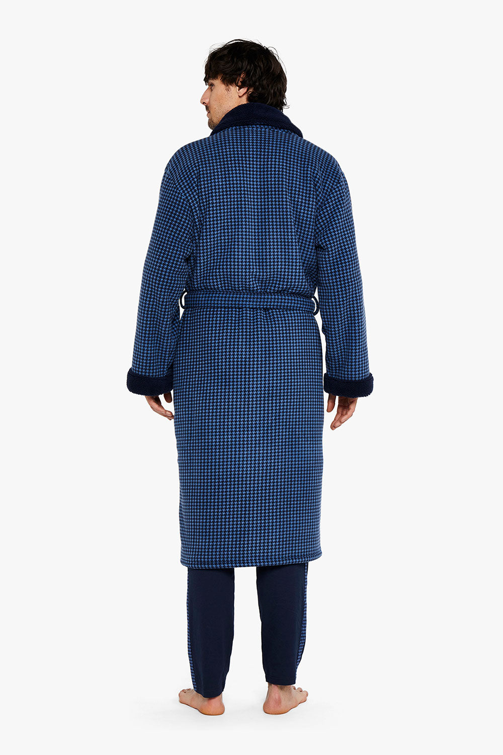 Houndstooth Fleece Dressing Gown