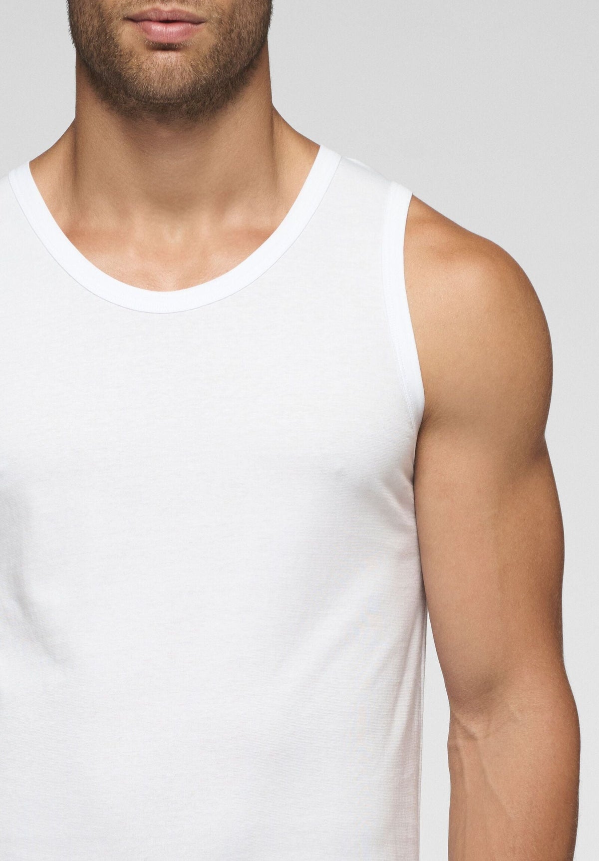 CAGI Wide Shoulder Tank Top 1106, Natural Comfort Cotton, White