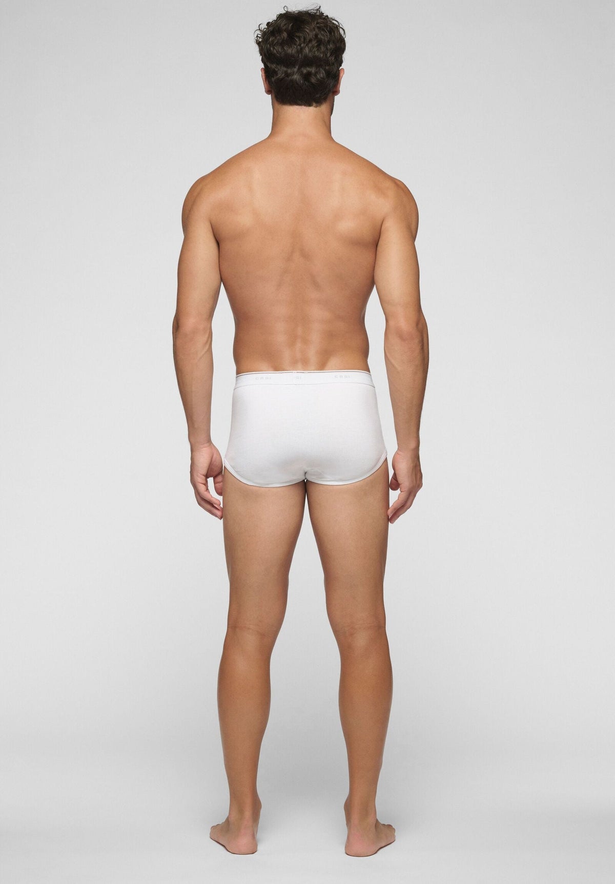 CAGI Brief with Opening 1200, Ribbed Cotton, White