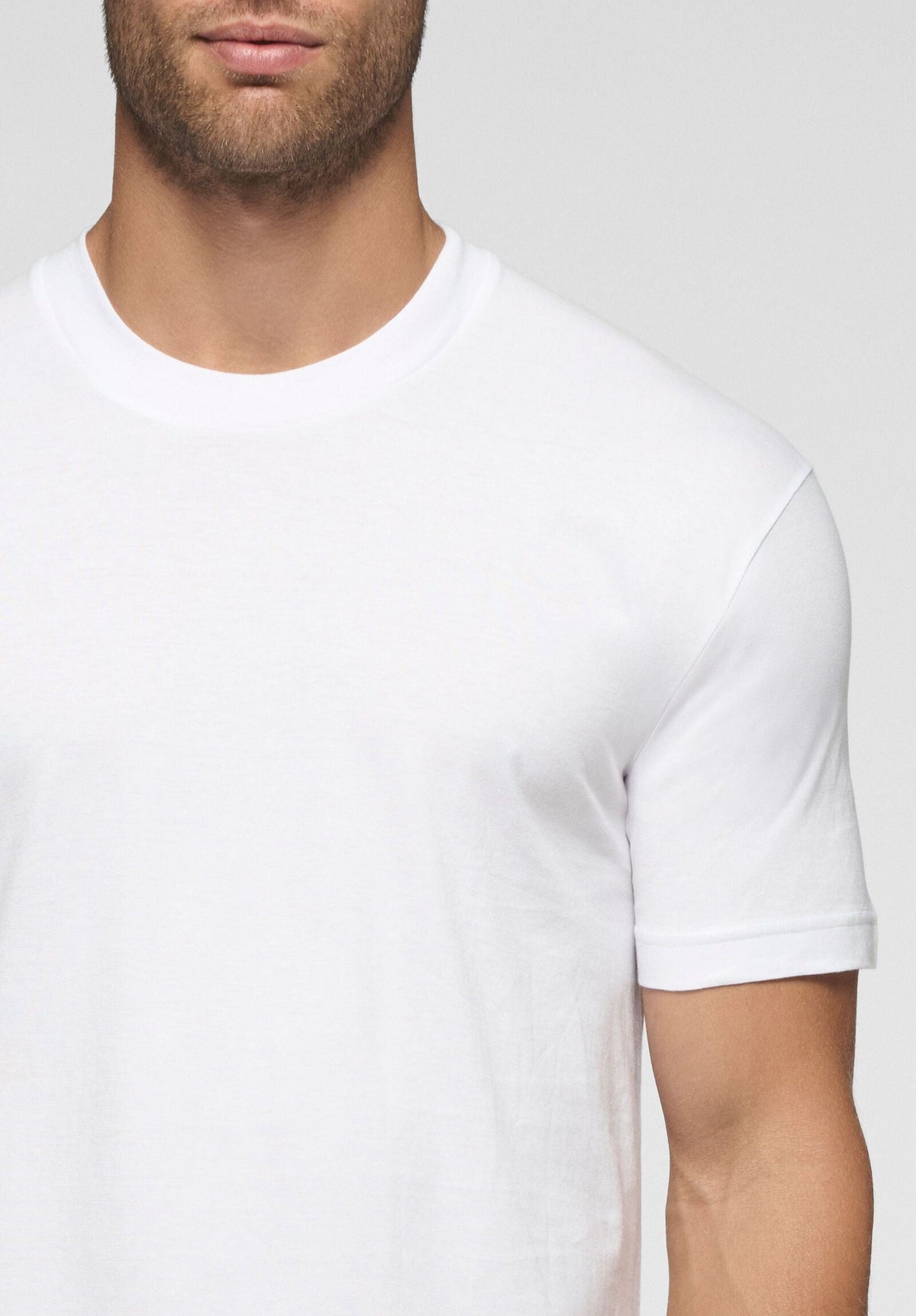 CAGI Crew Neck T-Shirt 1306, Natural Comfort Cotton, White