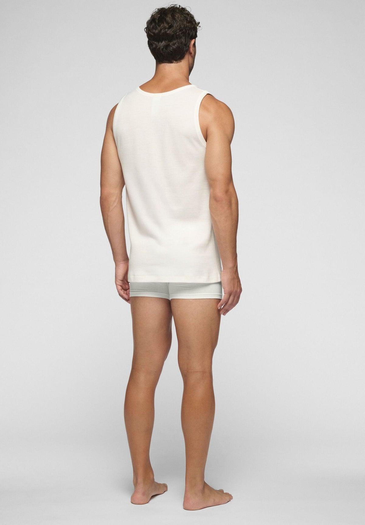 CAGI Wide Shoulder Tank Top 5120, Wool & Cotton Tandem, White