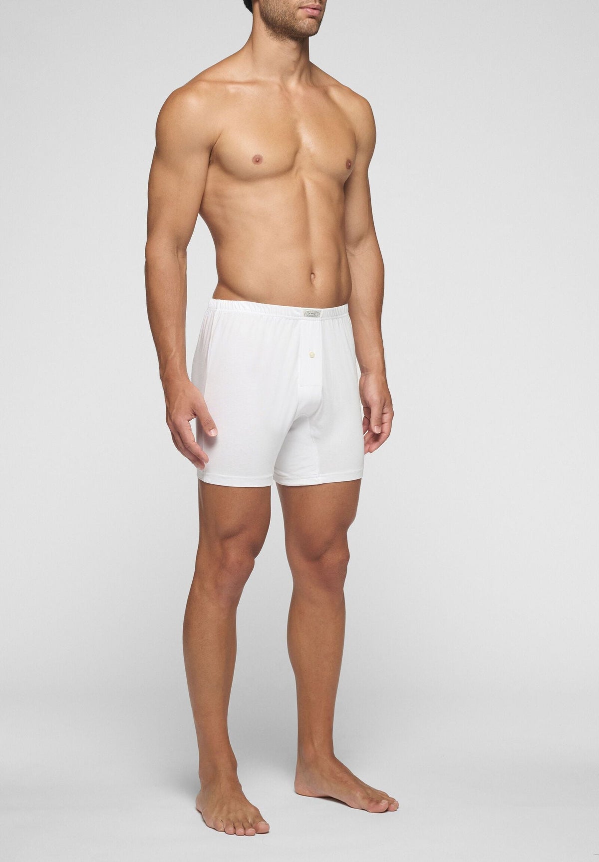 CAGI Boxer Short 5289 with Opening, Cotton, White