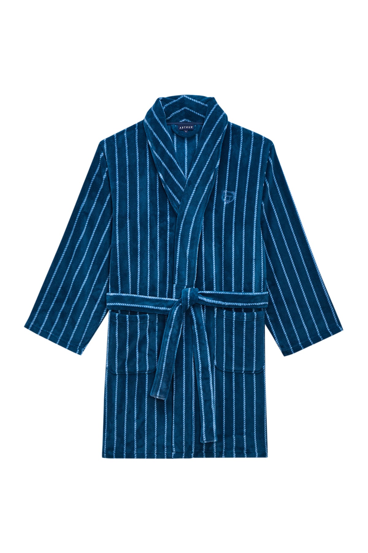 Men's Pandastic Striped Fleece Robe