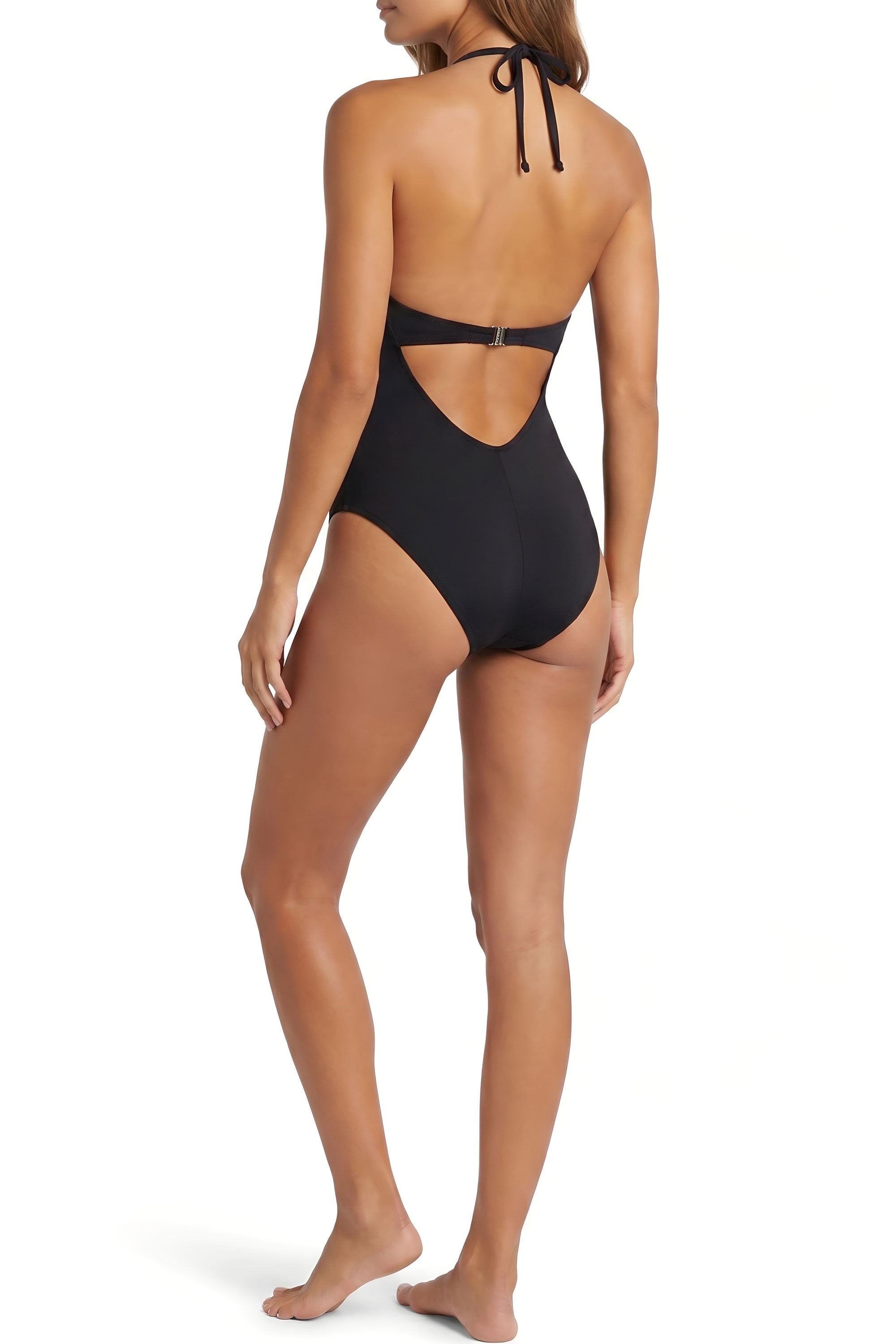 Black Braided Halter Swimsuit