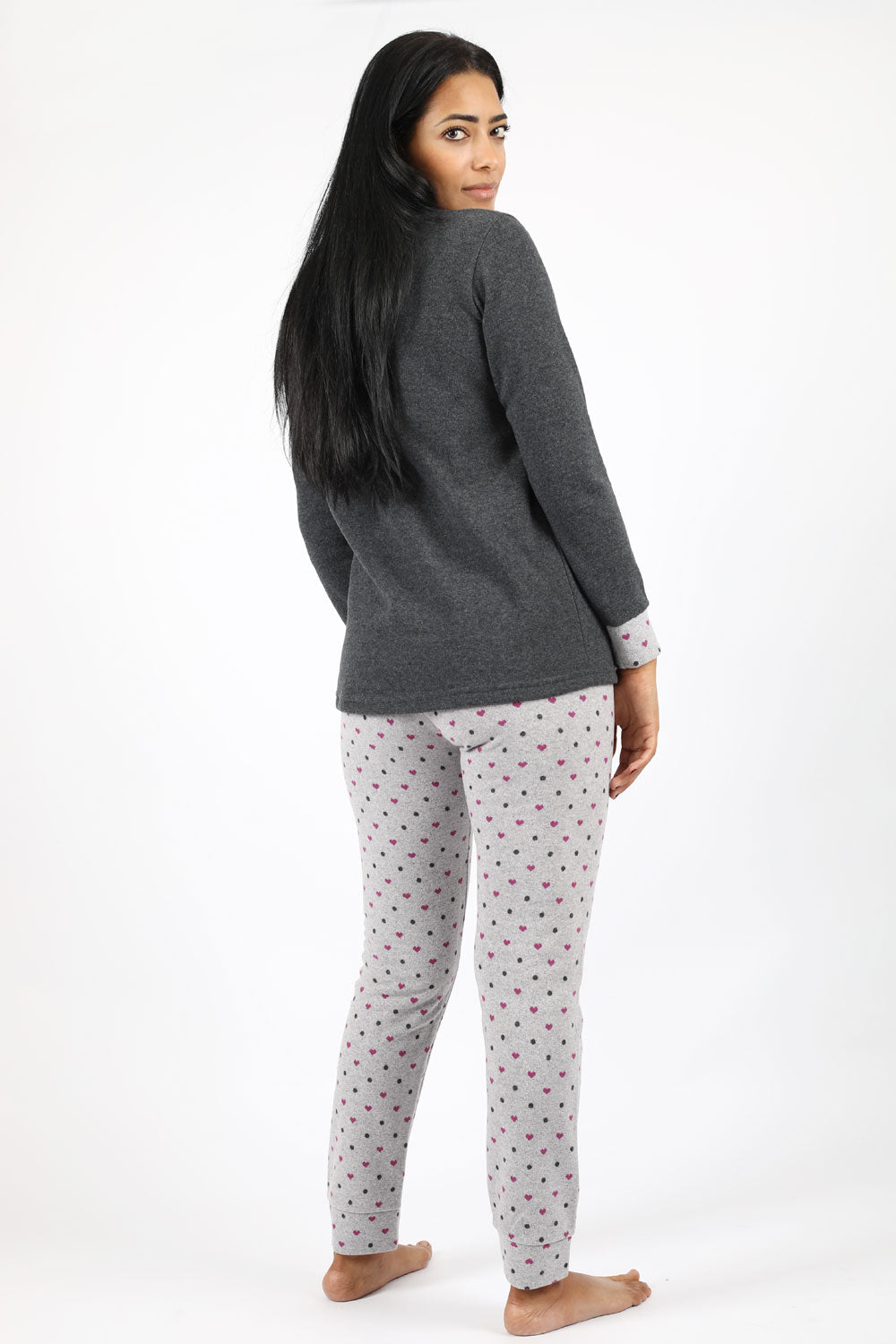 Chic Heart Print Punto Milano Pajama