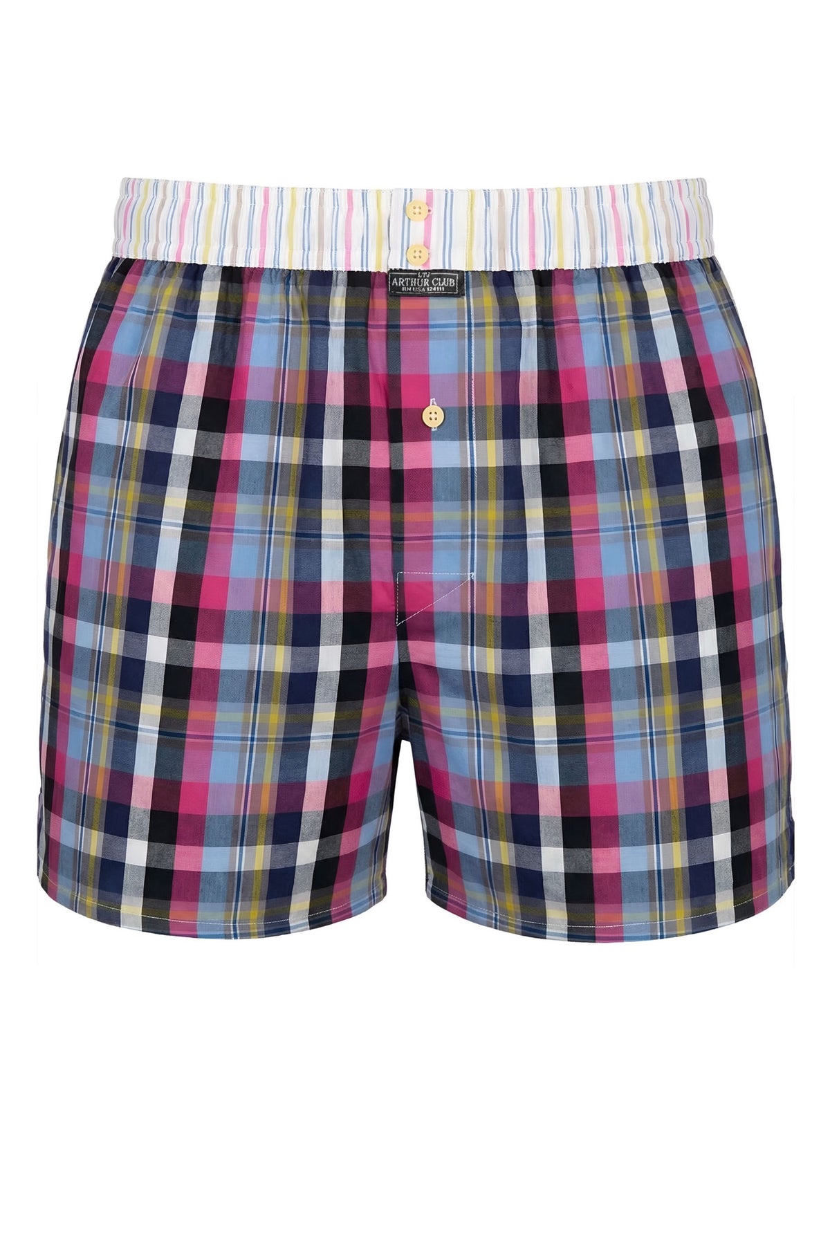Pink and Blue Tartan Cotton Boxer