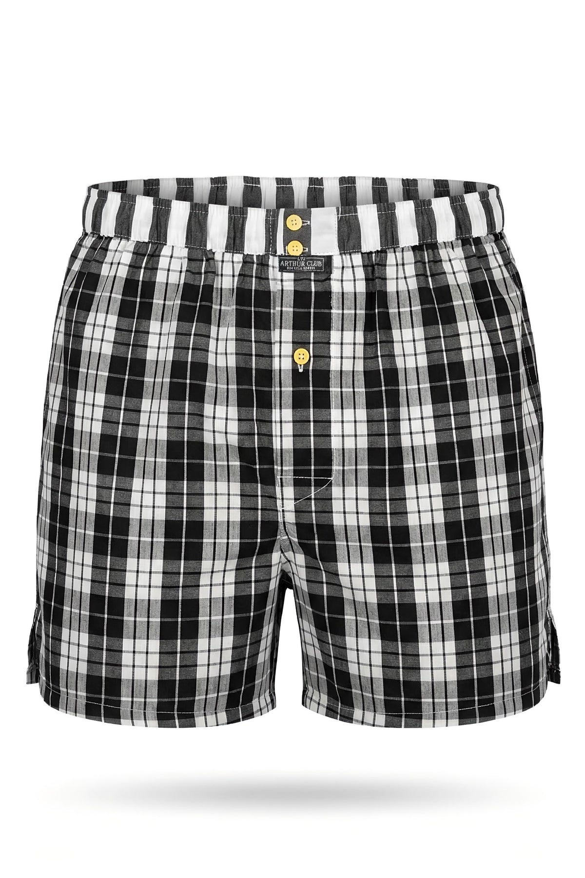 Black and White Check Cotton Boxer