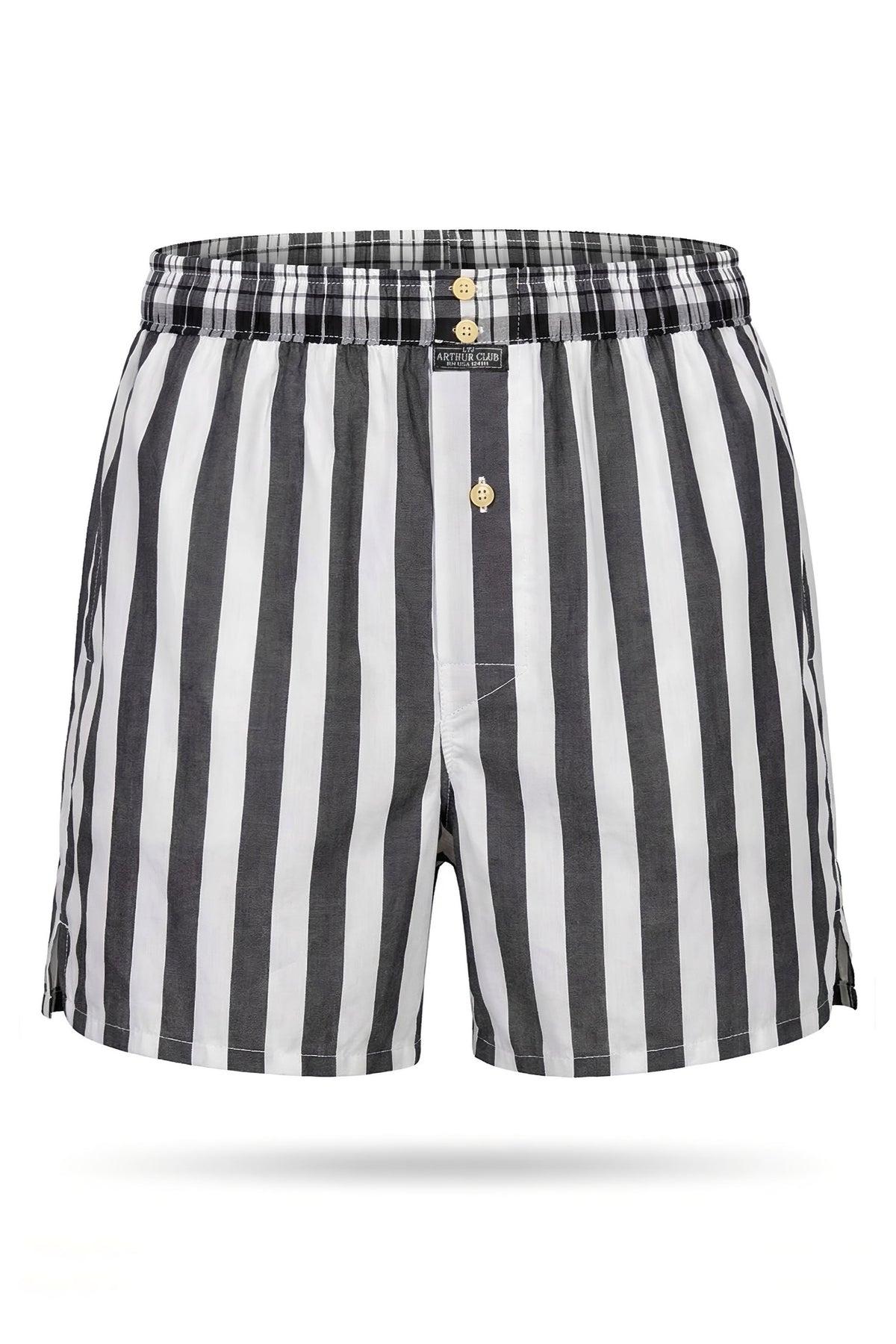 Black and White Bold Stripe Cotton Boxer