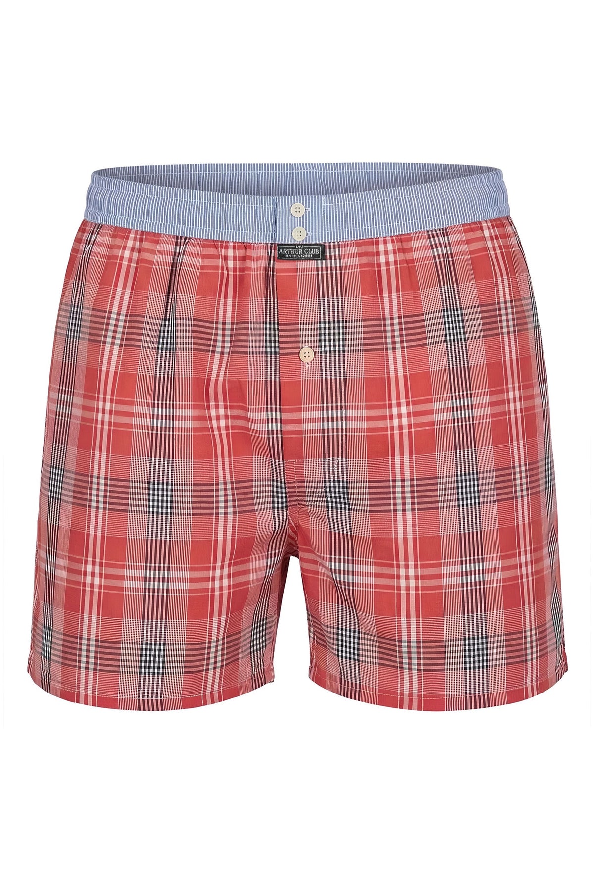 Coral Check Cotton Boxer