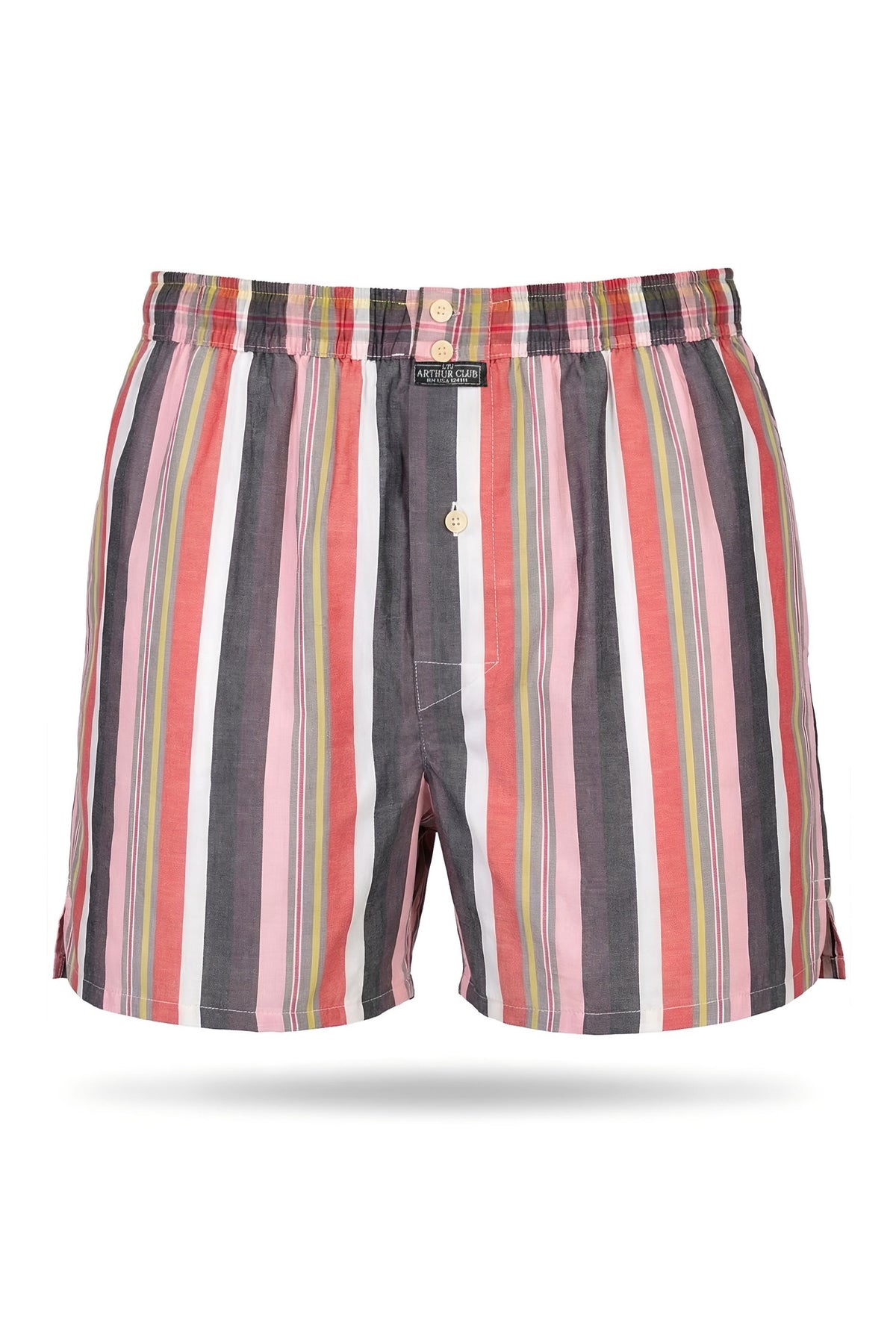 White Smoke Red Multi Stripe Cotton Boxer