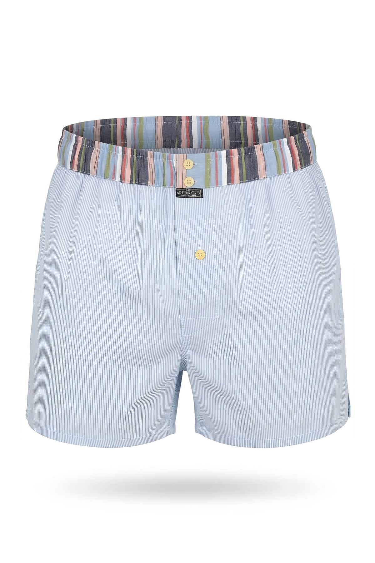 Light Gray Sky Blue Pinstripe Cotton Boxer