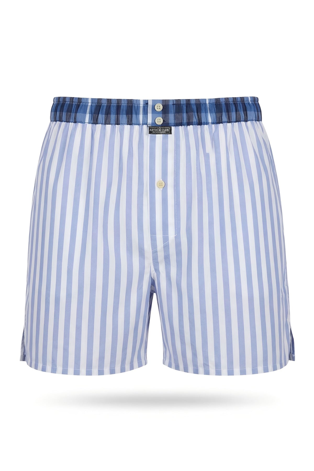 White Smoke Sky Blue Stripe Cotton Boxer