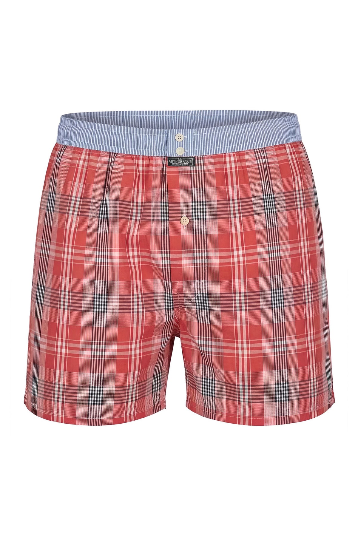 White Smoke Coral Check Cotton Boxer