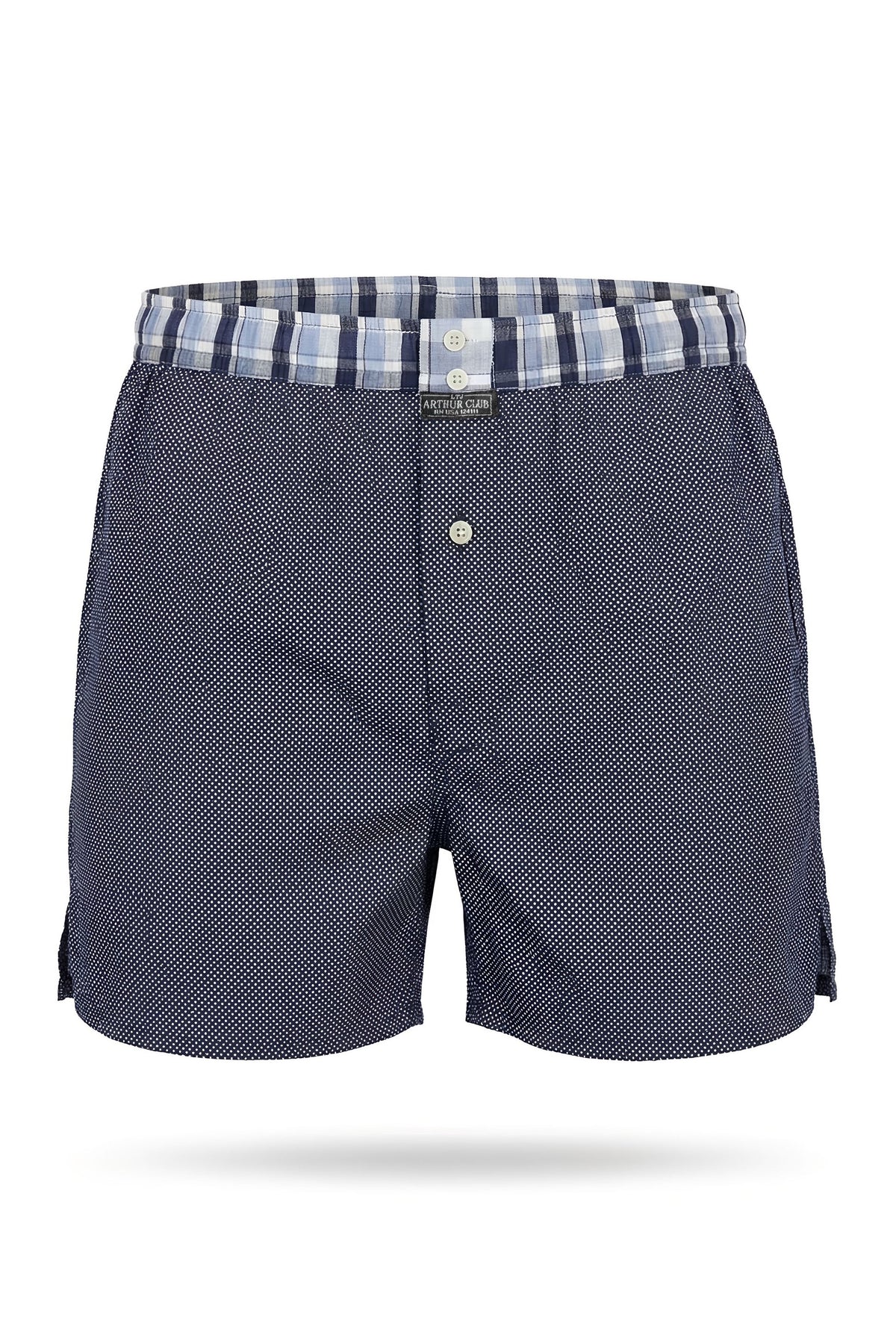 Dark Slate Gray Navy Pin Dot Cotton Boxer