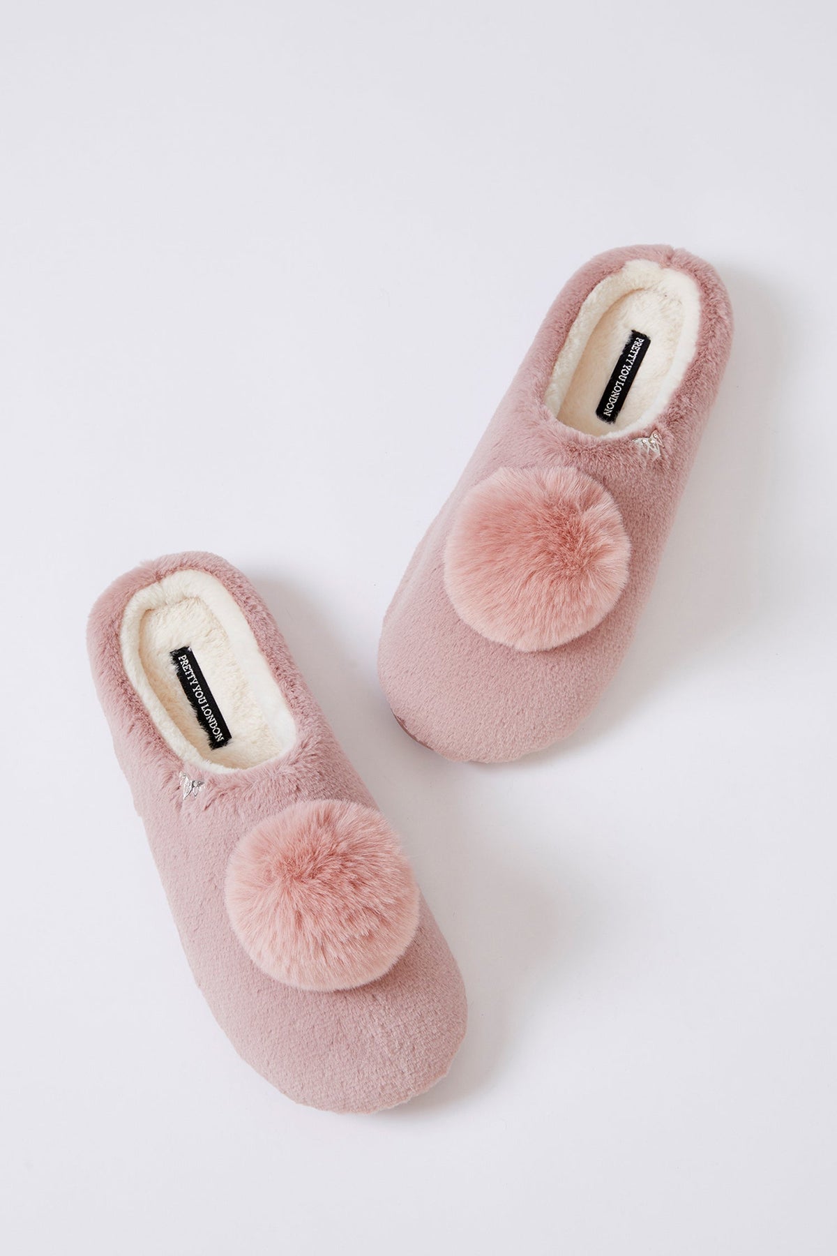 Clara Faux Fur Mule Slippers Rose