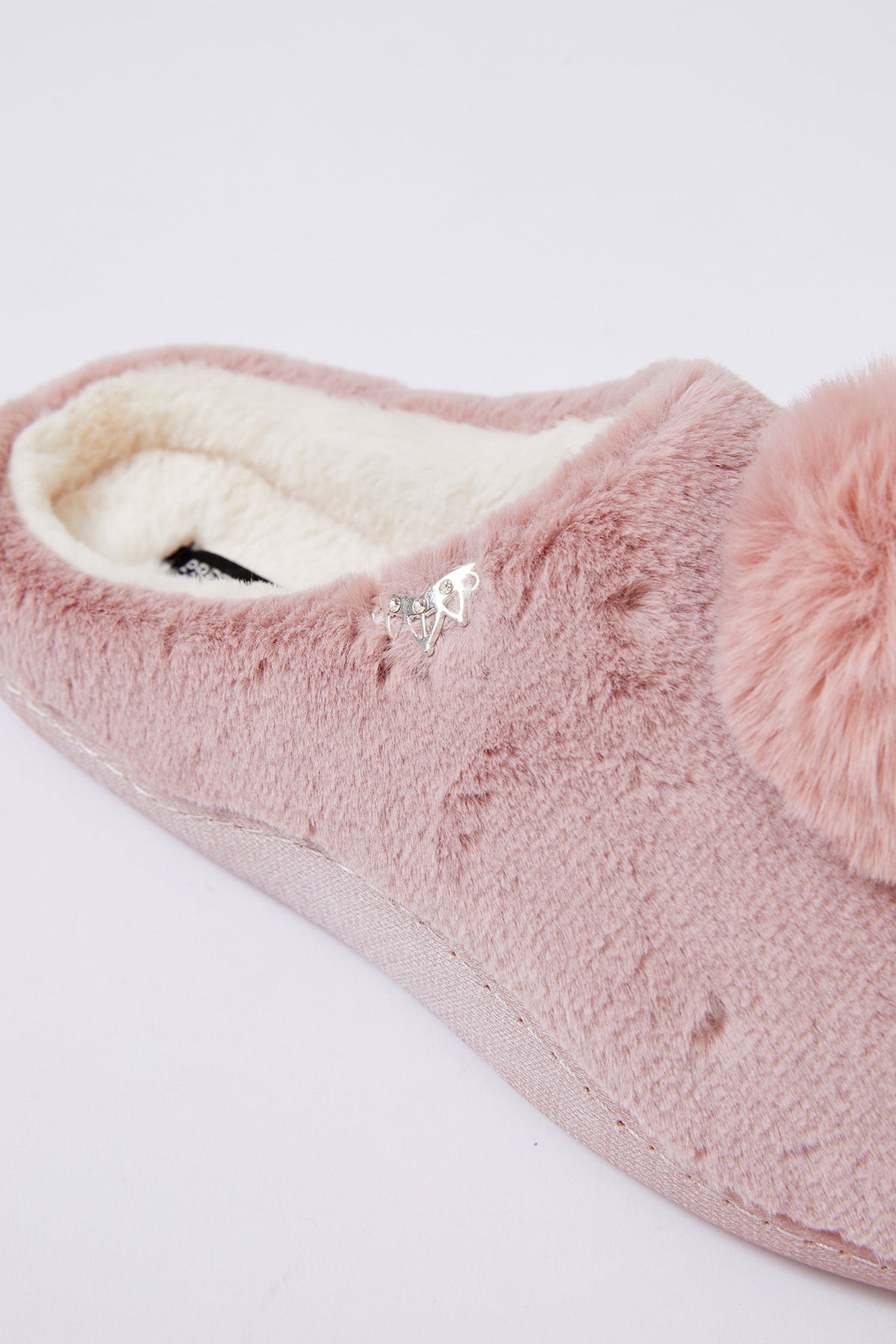 Clara Faux Fur Mule Slippers Rose
