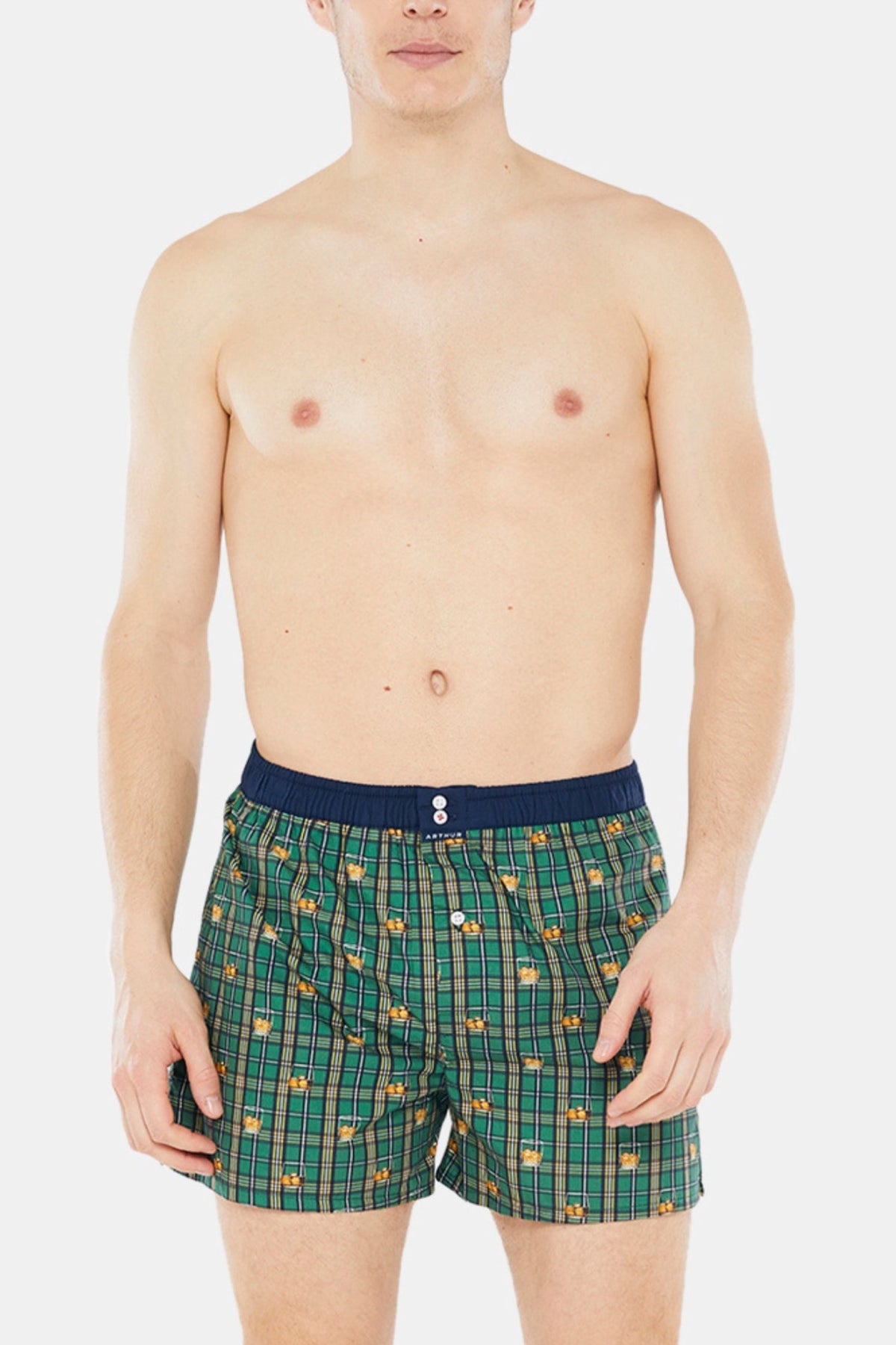 Wheat Green Tartan Cotton Boxer, Limited Edition