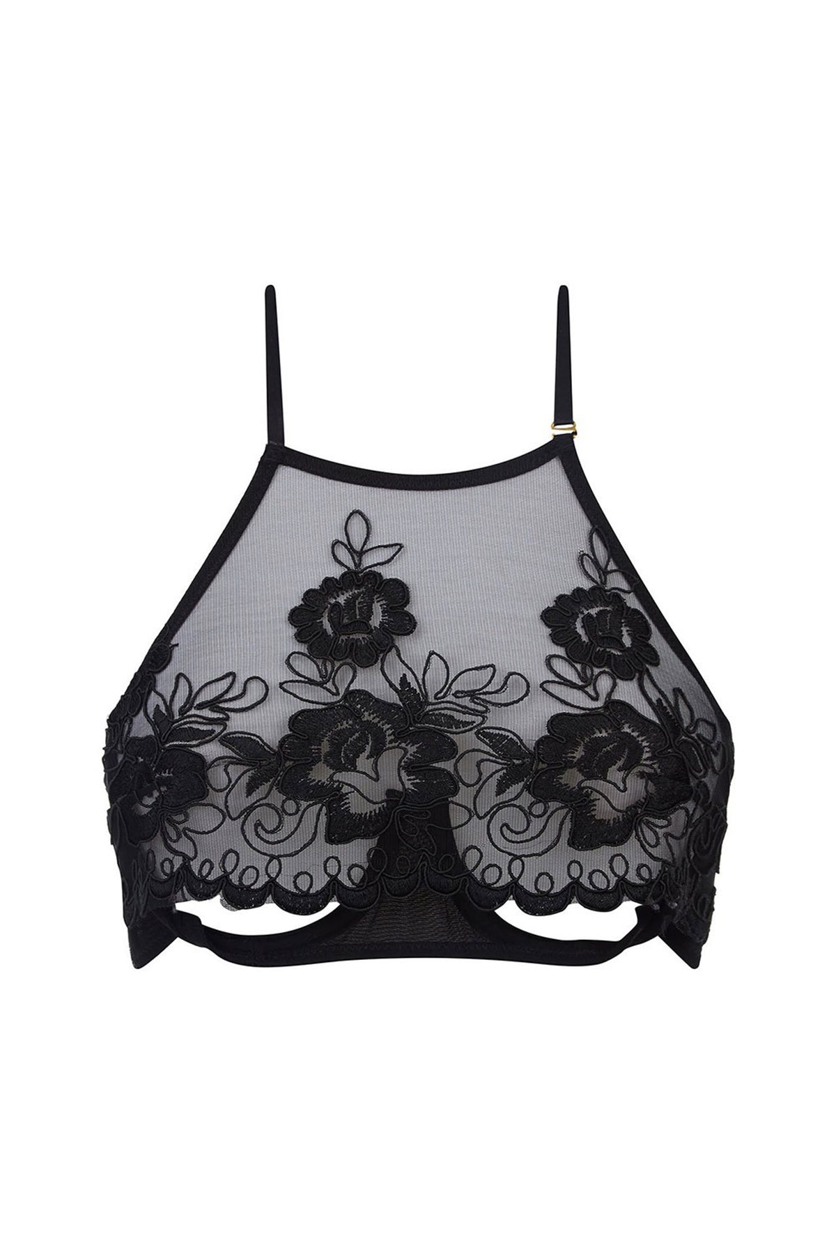 White Smoke Harlow Lace Halter Bra and Thong Set