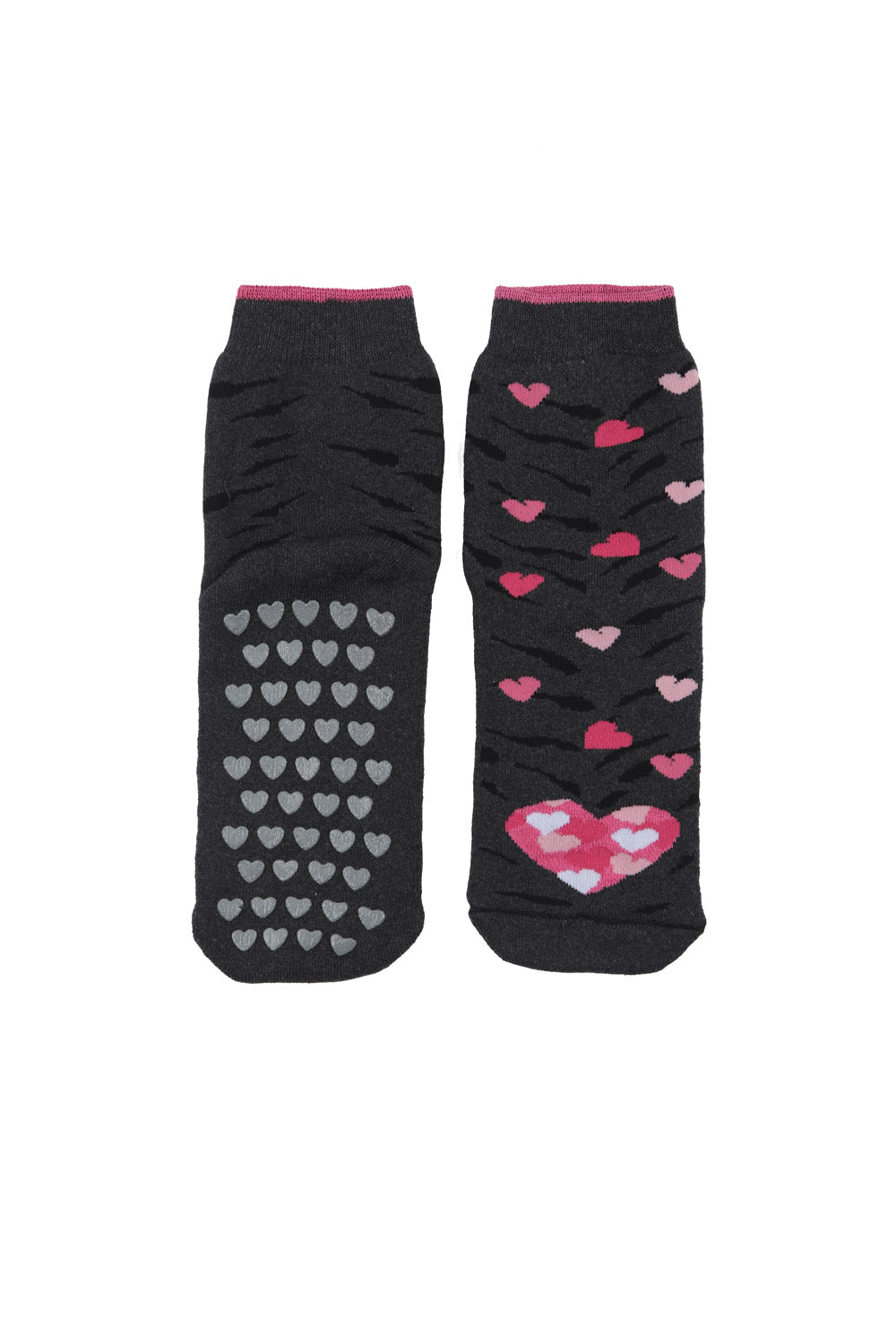 Zebra and Hearts Anti-Slip Home Socks