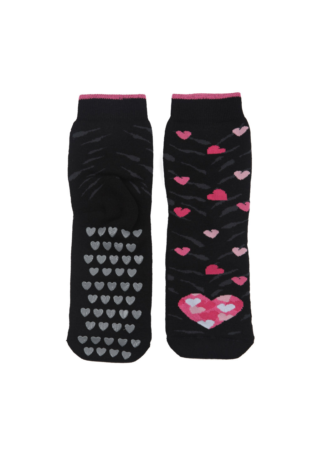 Zebra and Hearts Anti-Slip Home Socks